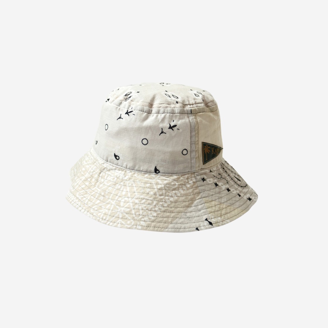 Kapital Bandana Patchwork Bucket Hat Long Brim White 상세 이미지 1