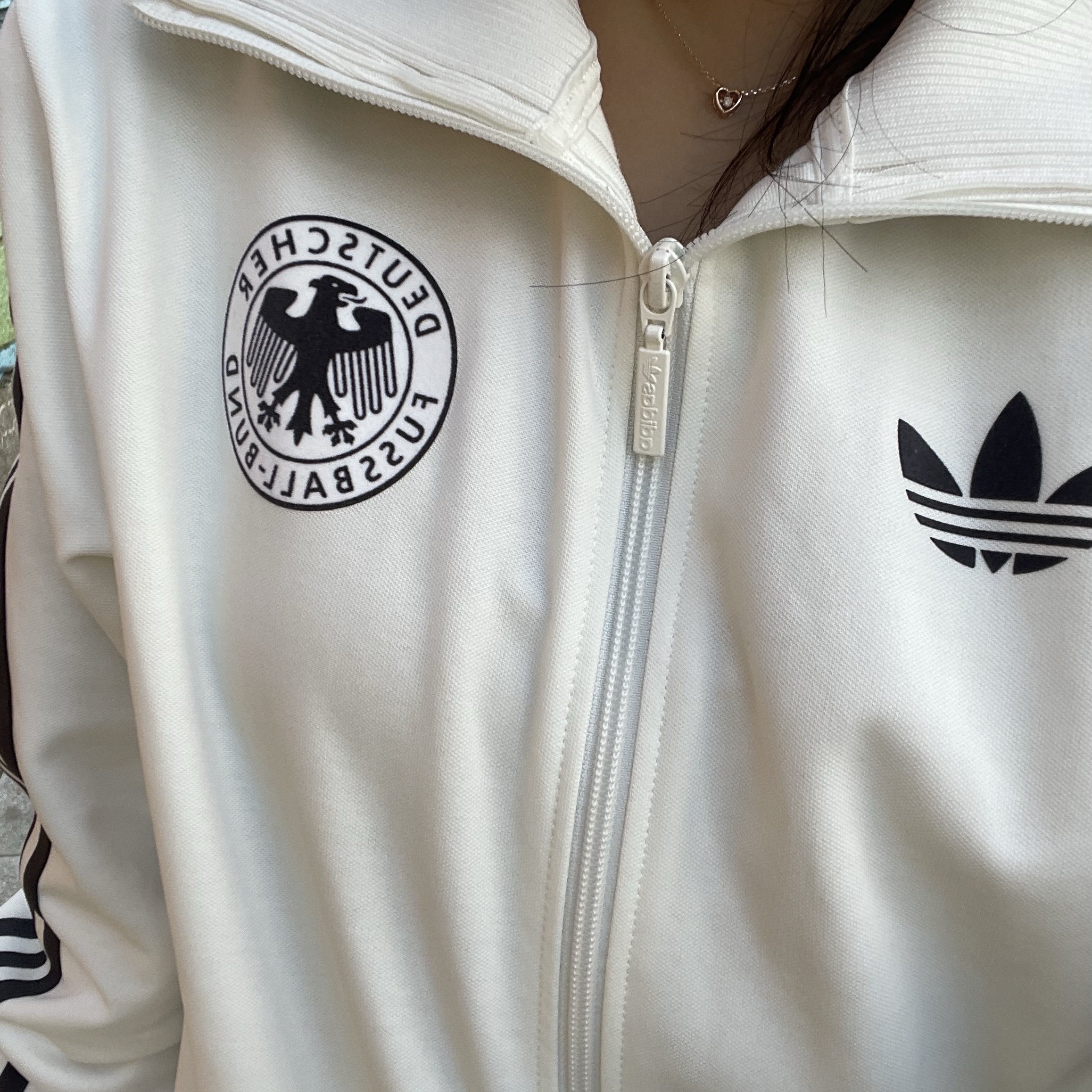 Adidas German Beckenbauer Track Top Off White - KR Sizing 착용 스타일 - 1