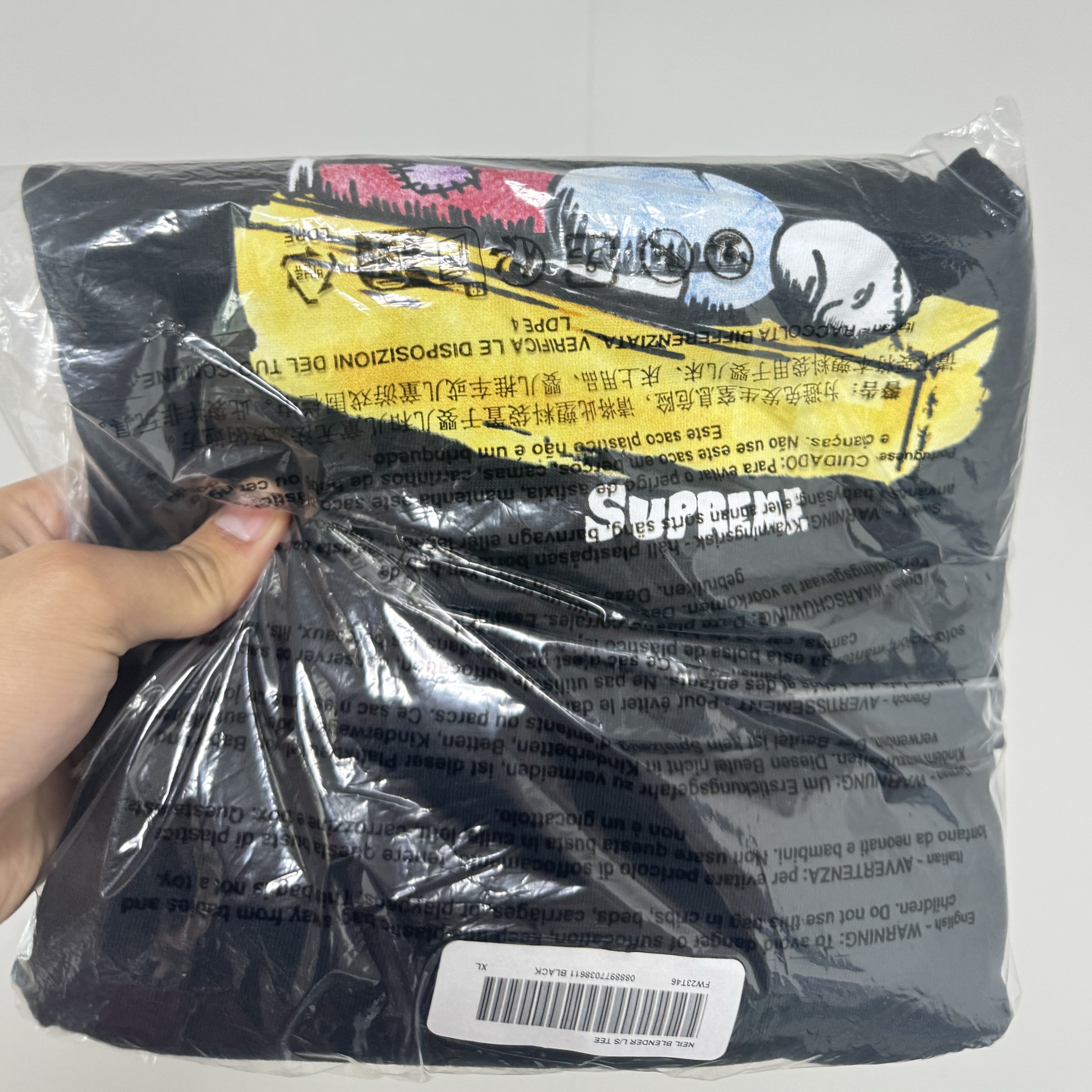 Supreme Neil Blender Arrow L/S T-Shirt Black - 23FW 착용 스타일