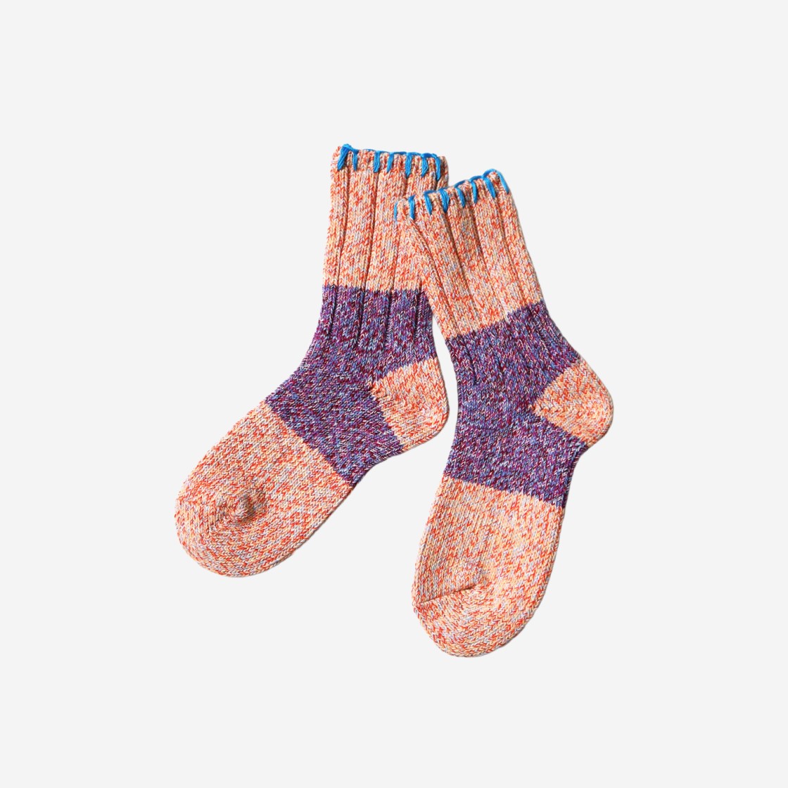 Kapital 56 Piece Van Gogh Heather Hobo Stitch Socks Purple 상세 이미지 1