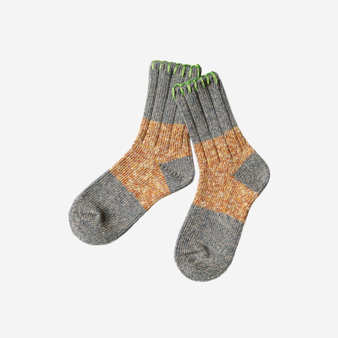 Kapital 56 Piece Van Gogh Heather Hobo Stitch Socks Yellow 상세 이미지 1