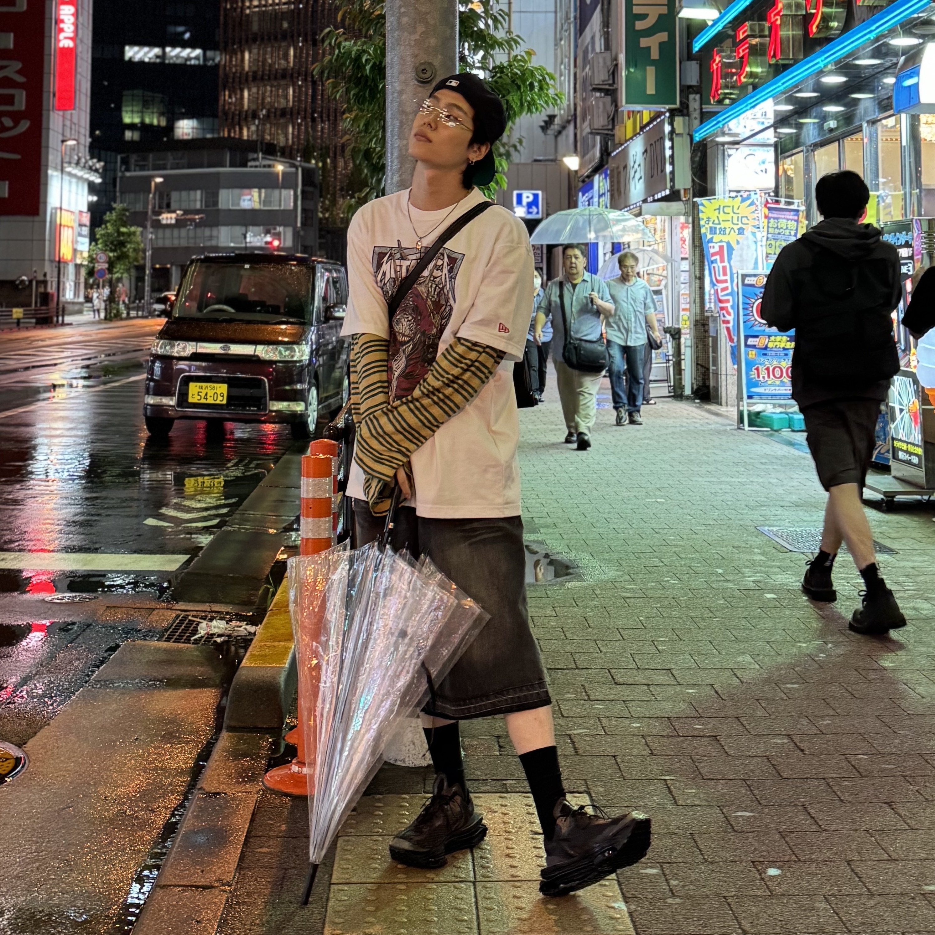 Nike x Matthew M Williams Zoom 004 Baroque Brown, Our Legacy Lock Longsleeve Golden Green Linen Stripe 착용 스타일 - 3