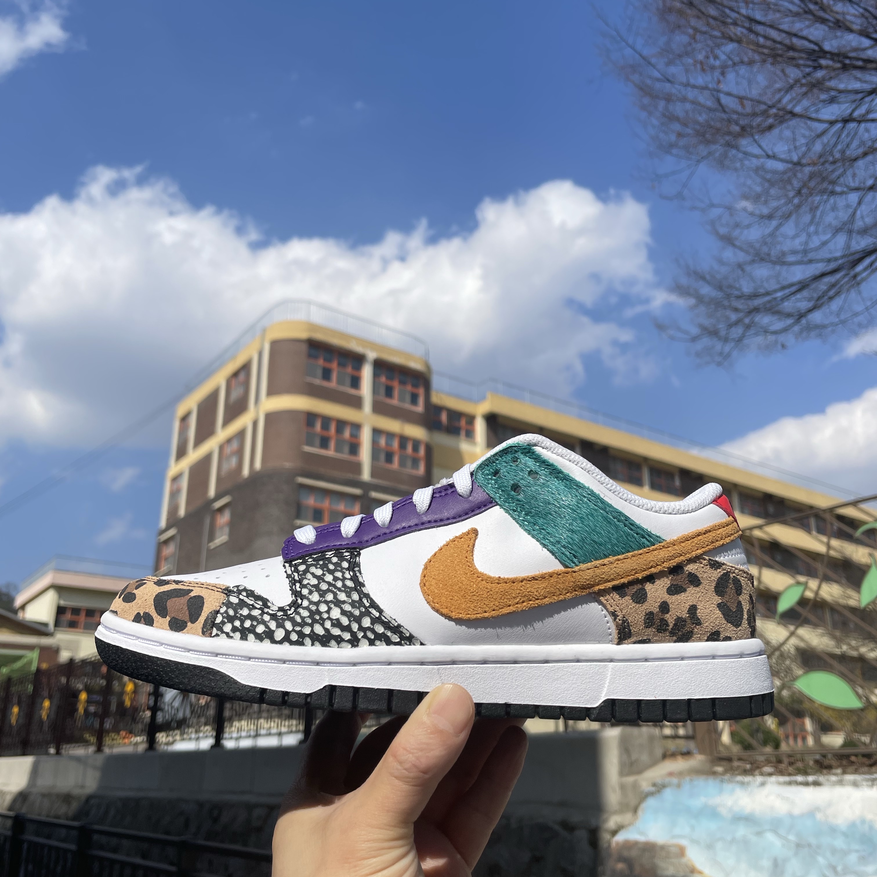 (W) Nike Dunk Low SE Patchwork 착용 스타일