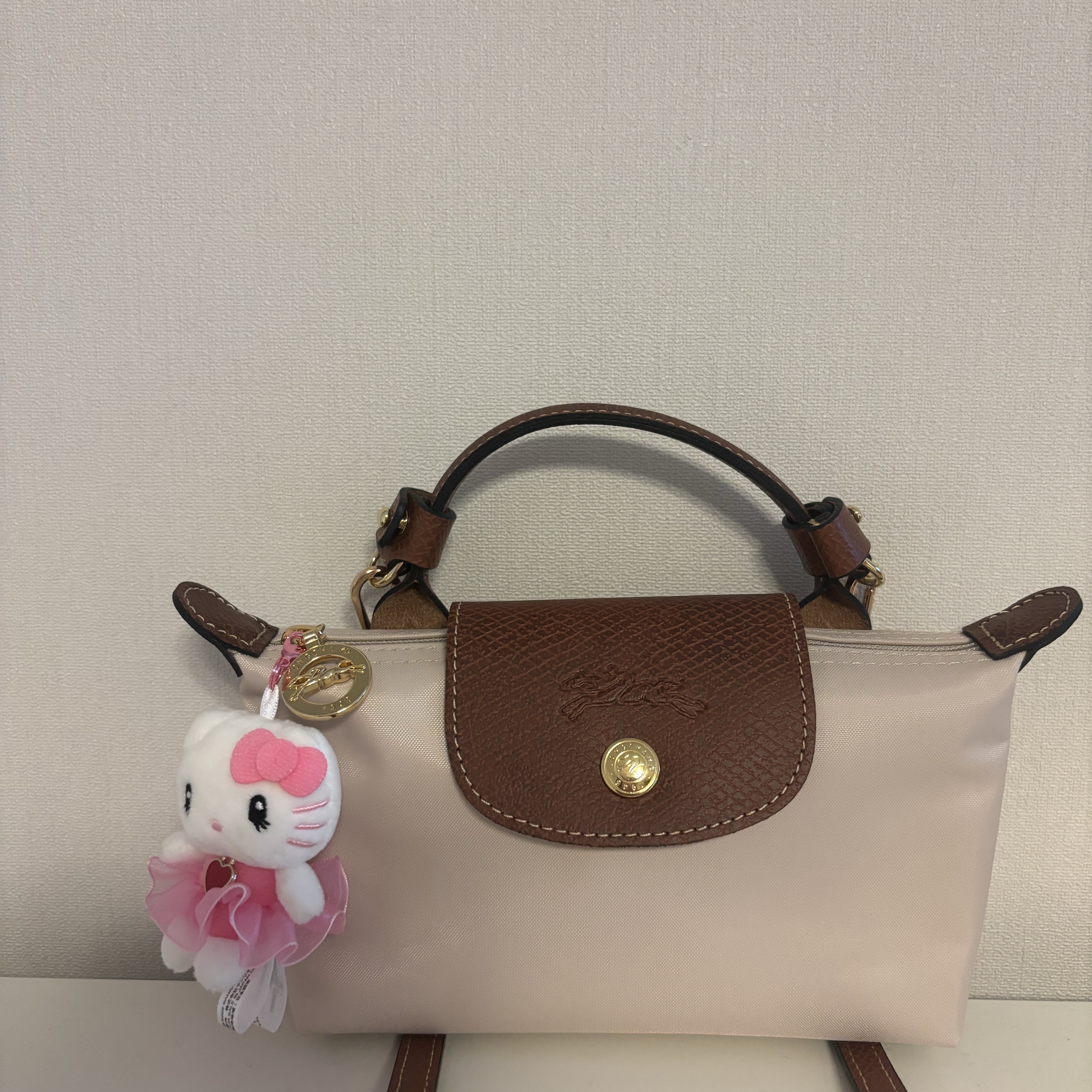 Longchamp Le Pliage Original Handle Pouch Paper 착용 스타일