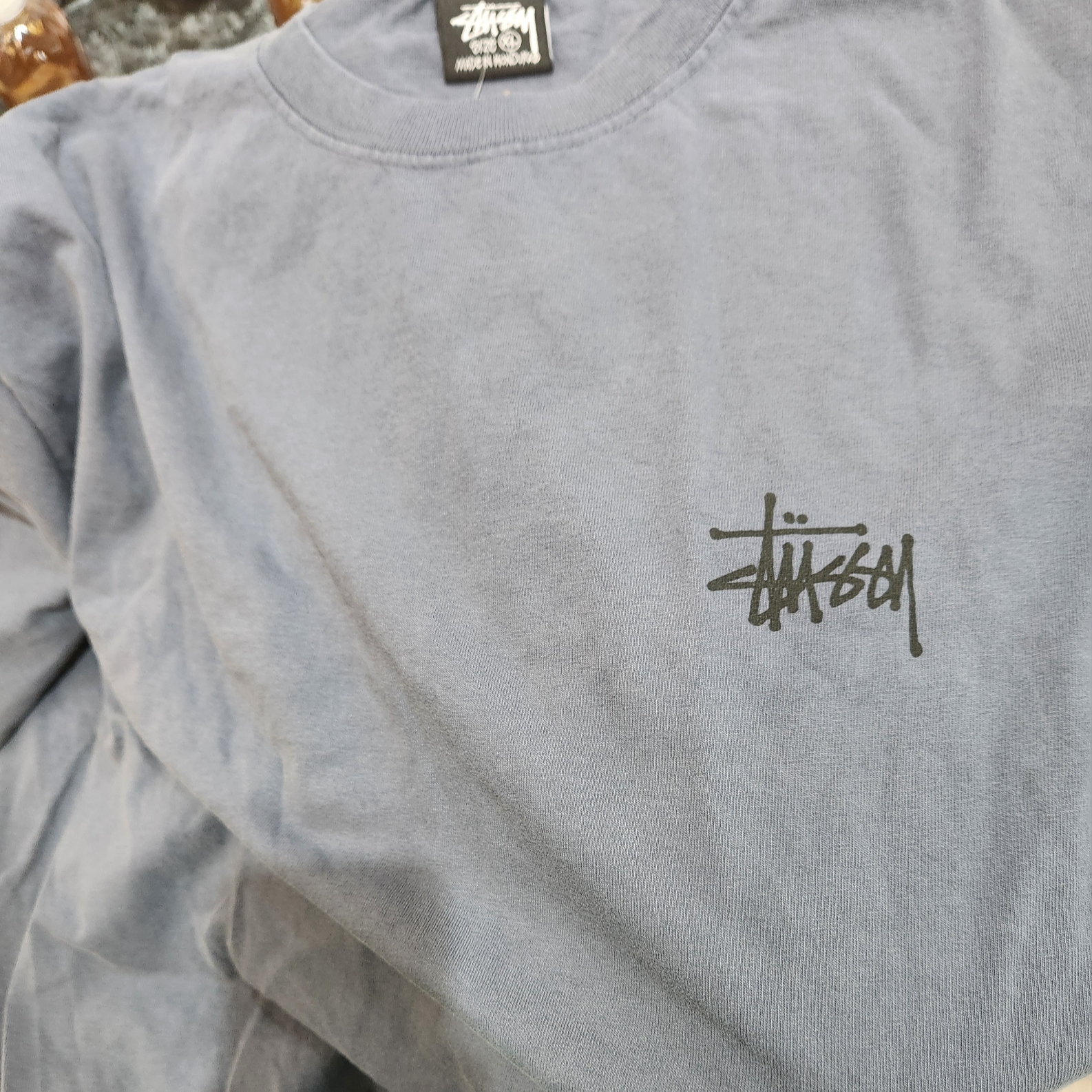 Stussy Basic Stussy Pigment Dyed T-Shirt Indigo 2024 착용 스타일