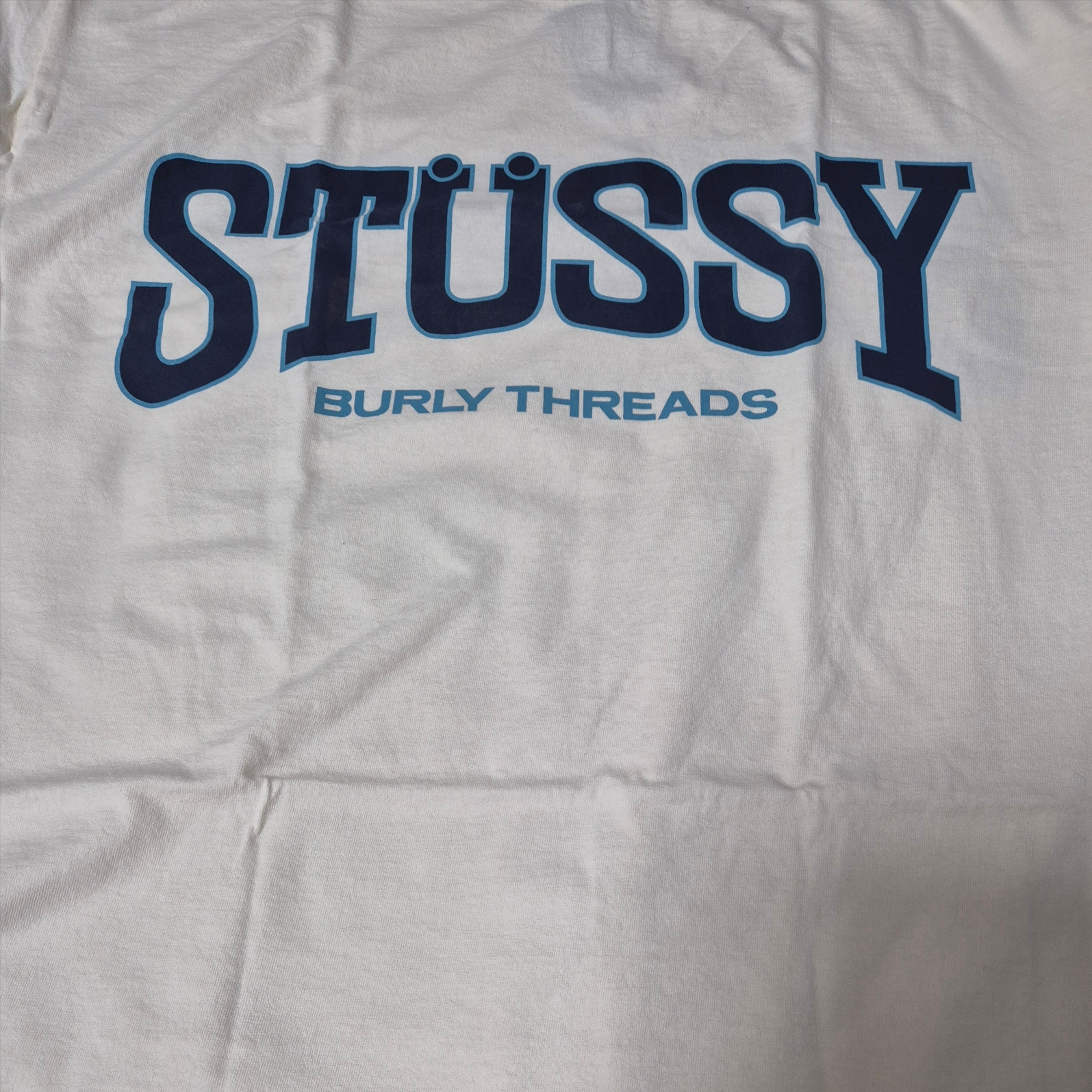 Stussy Burly Threads Pigment Dyed T-Shirt Natural 착용 스타일 - 1