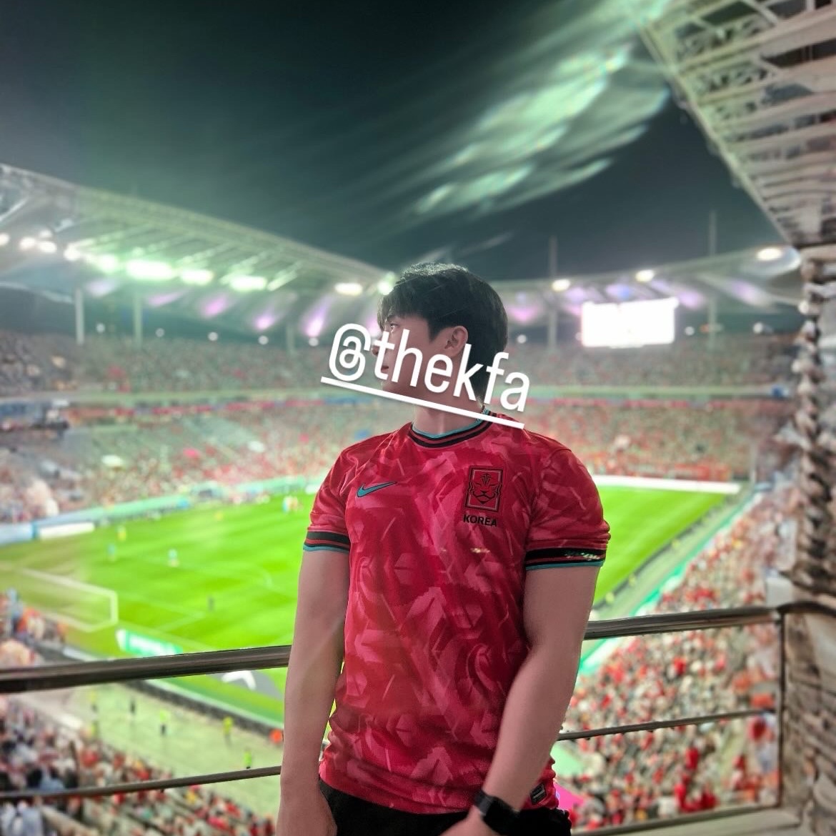 Nike Korea 2023/24 Dri-Fit Stadium Home Replica Jersey Black Global Red - Asia (Non Marking Ver.) 착용 스타일