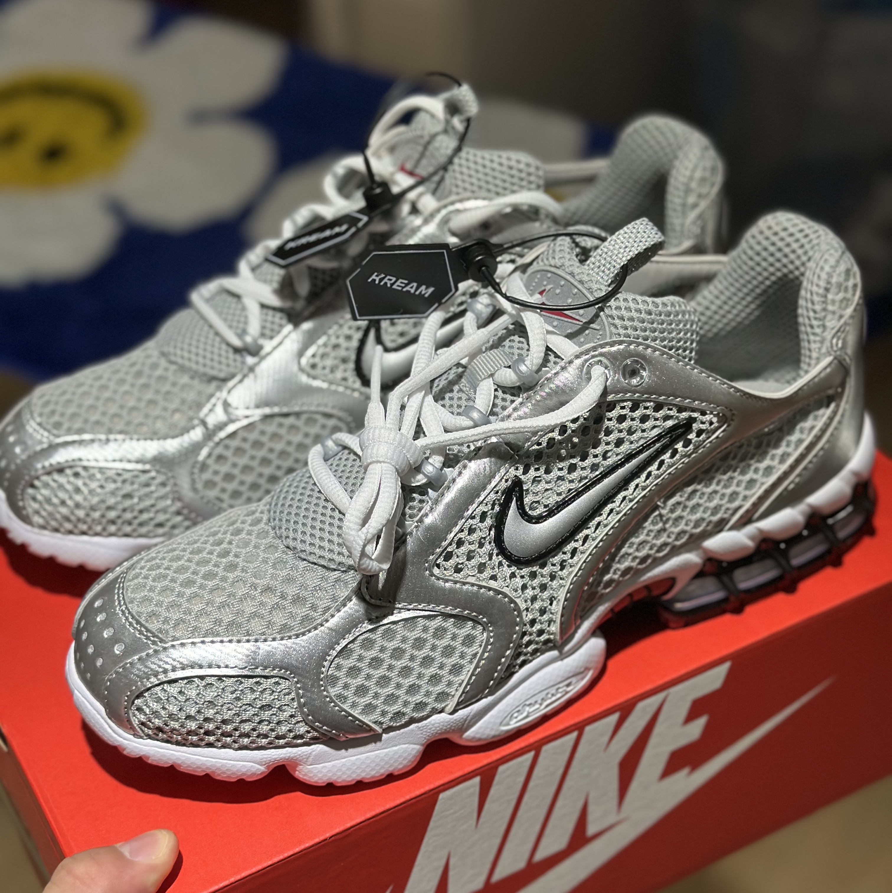 Nike Air Zoom Spiridon Cage 2 Metallic Silver 착용 스타일