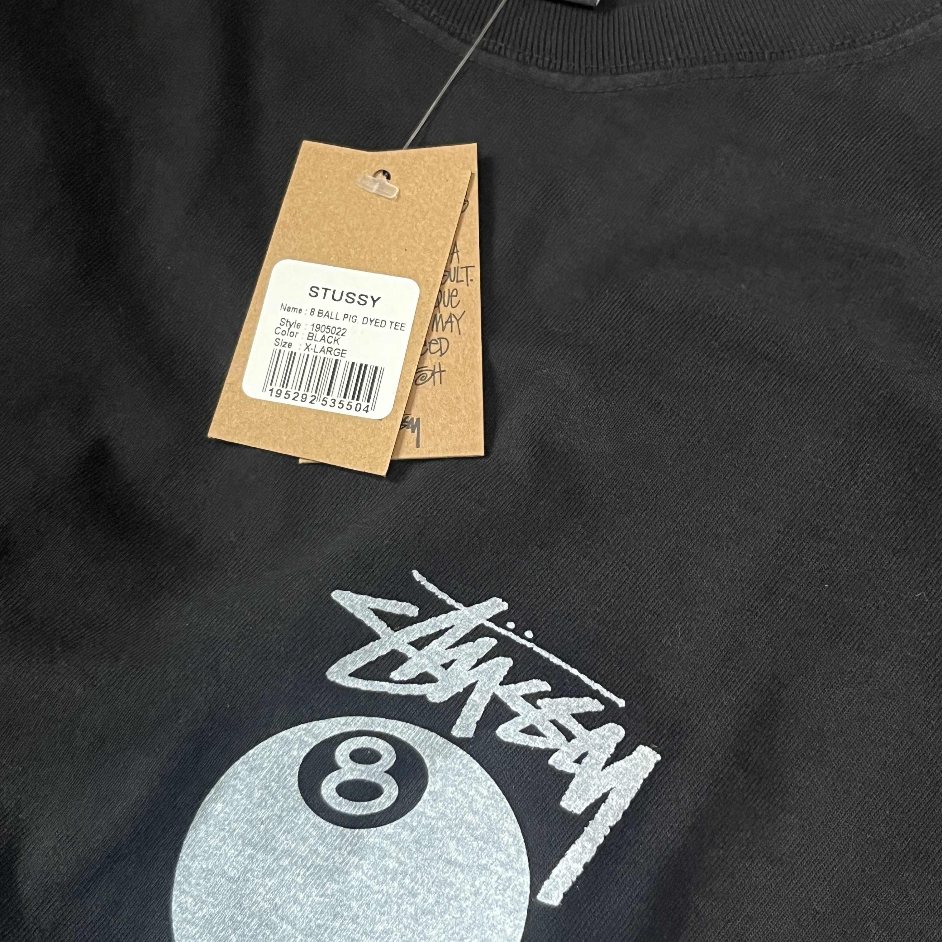 Stussy 8 Ball Pigment Dyed T-Shirt Black 착용 스타일 - 1