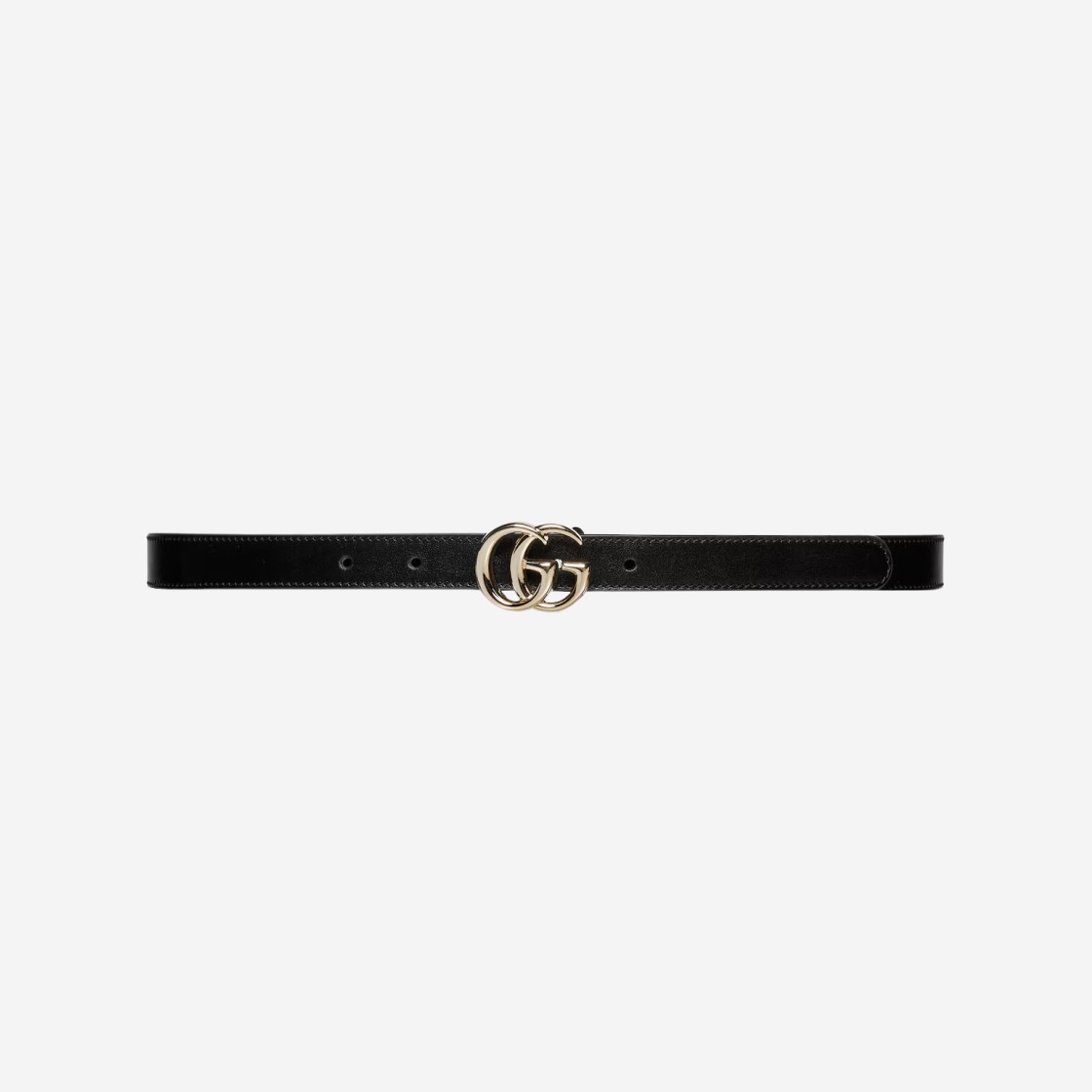 (W) Gucci GG Marmont Thin Belt Black Leather 상세 이미지 1