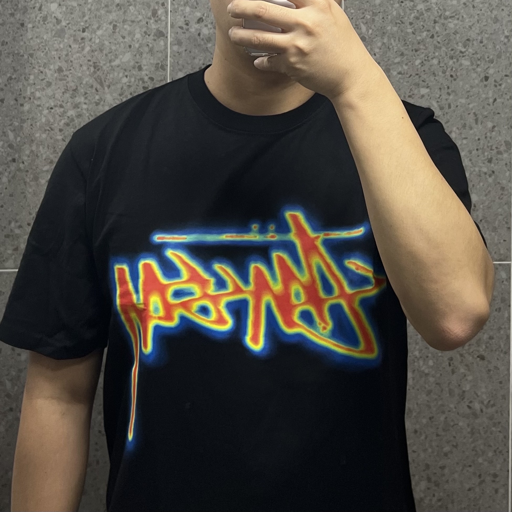 Stussy Thermal Stock T-Shirt Black 착용 스타일