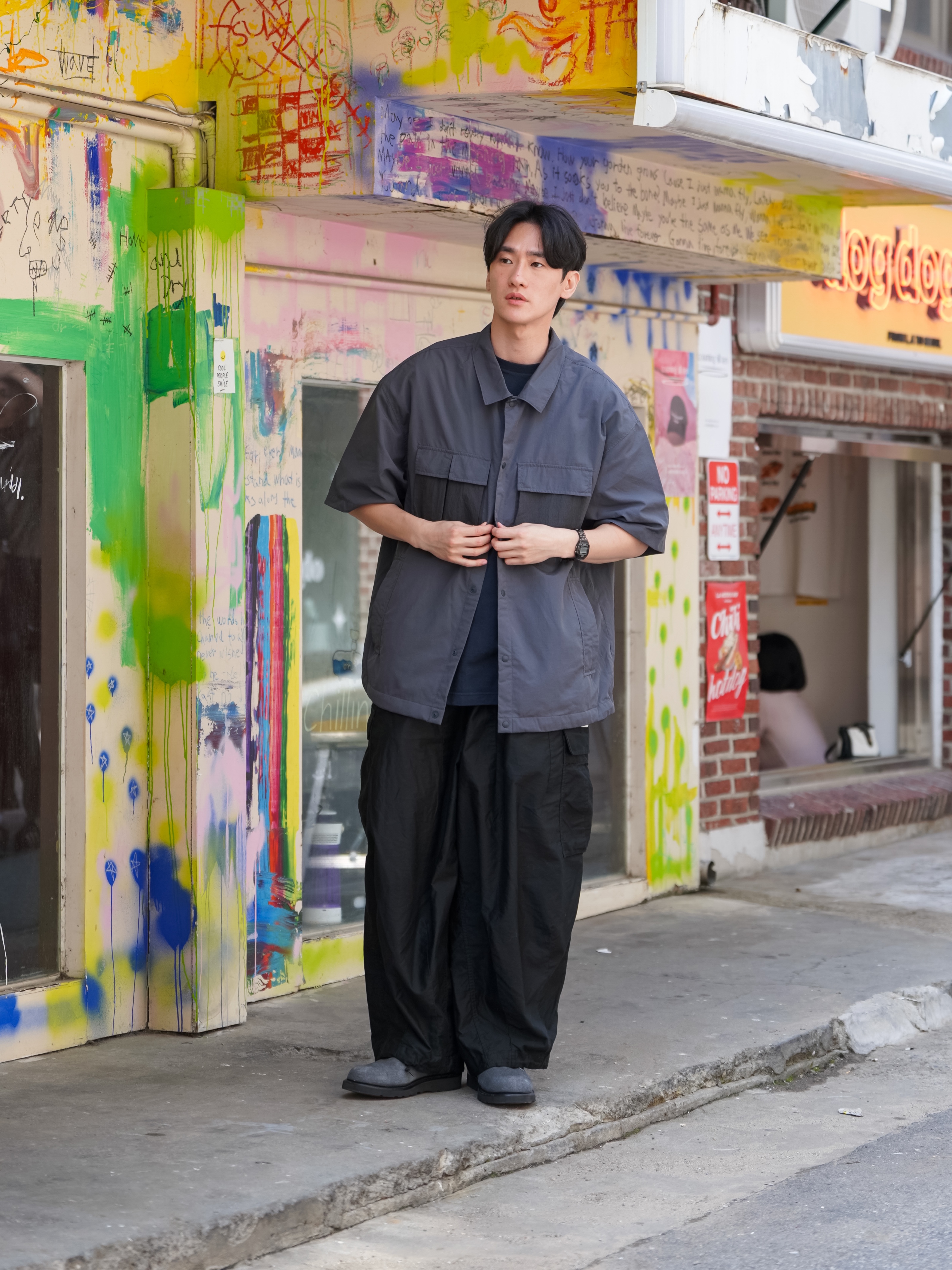 Needles H.D. BDU Pants Black 착용 스타일 - 4