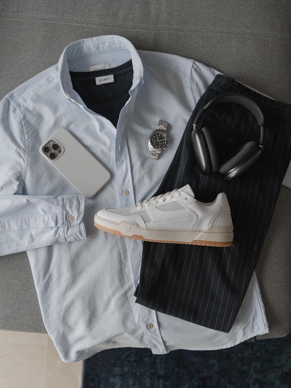 [30% 적립] Polo Ralph Lauren Classic Fit Garment Dyed Oxford Shirt White, IAB Studio Worksout 20th Anniversary Work Shirt Blue Stripe 착용 스타일 - 4