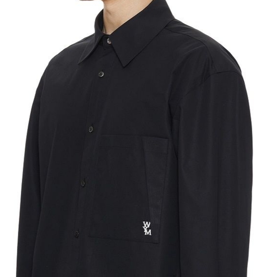 Wooyoungmi Cotton Back Logo Shirt Black - 22FW 착용 스타일 - 1