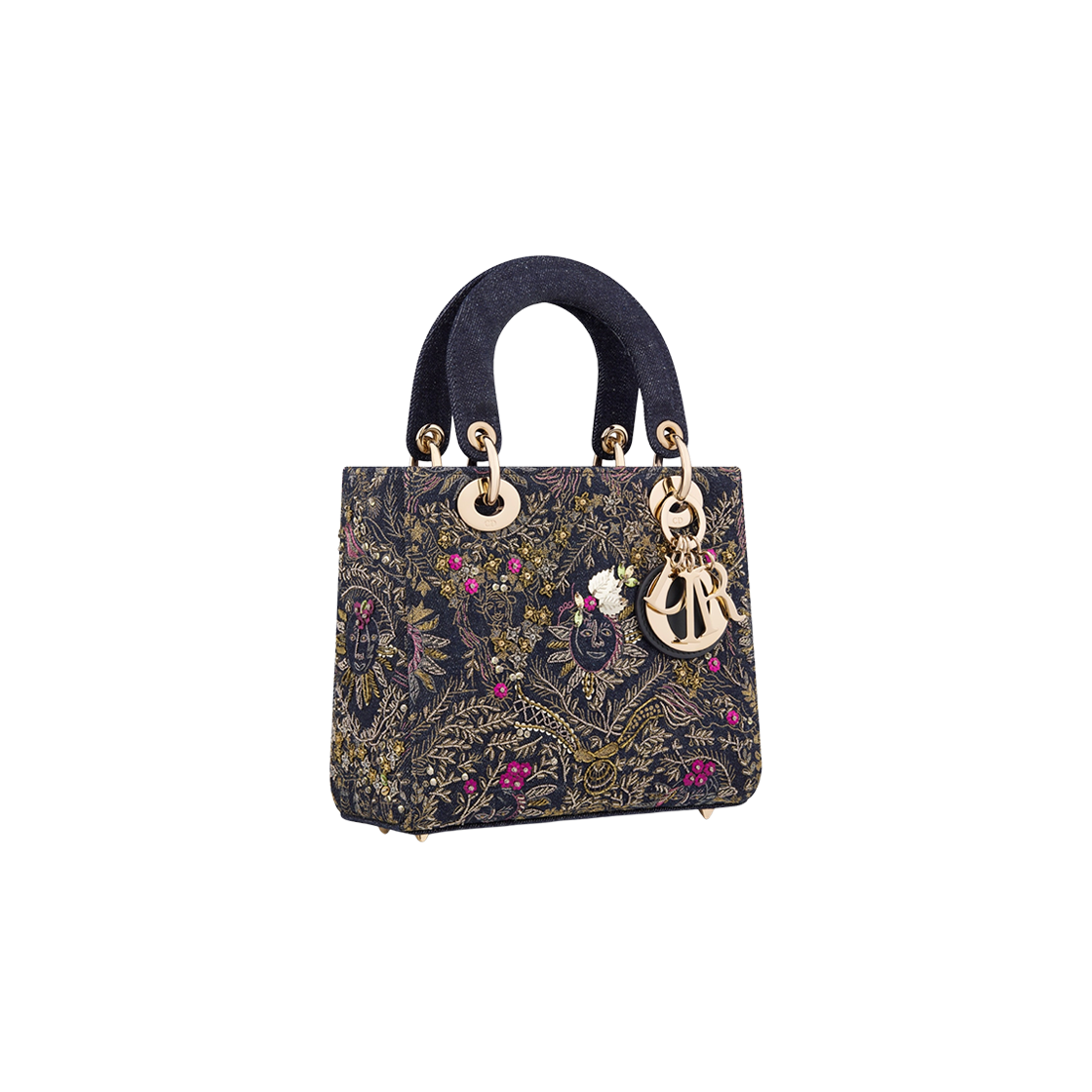 Dior Small Lady Bag Blue Multicolornim Toile De Soleil Motif 상세 이미지 3