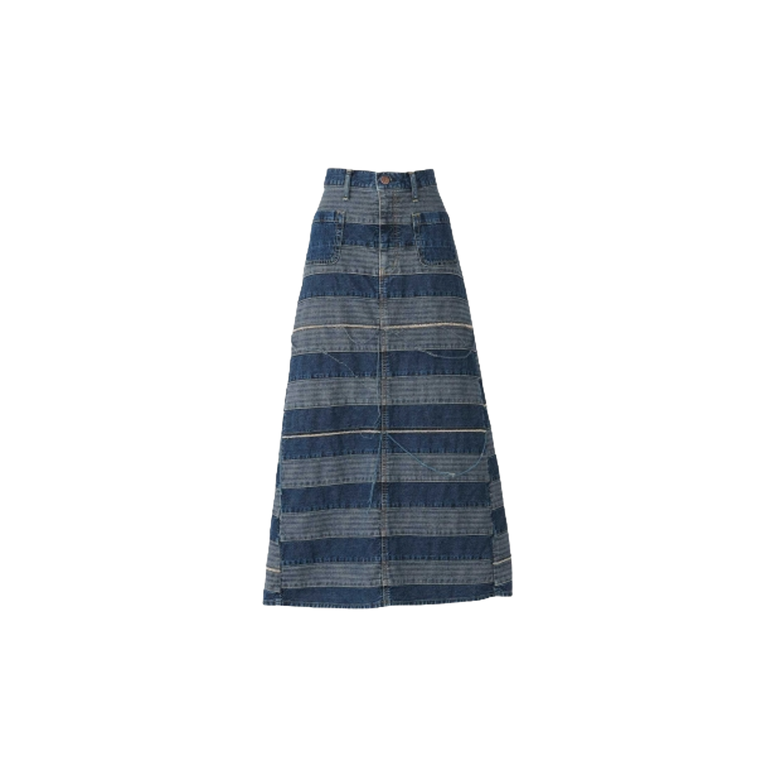 (W) Hysteric Glamour Scratched Long Denim Skirt Light Indigo Blue 상세 이미지 1