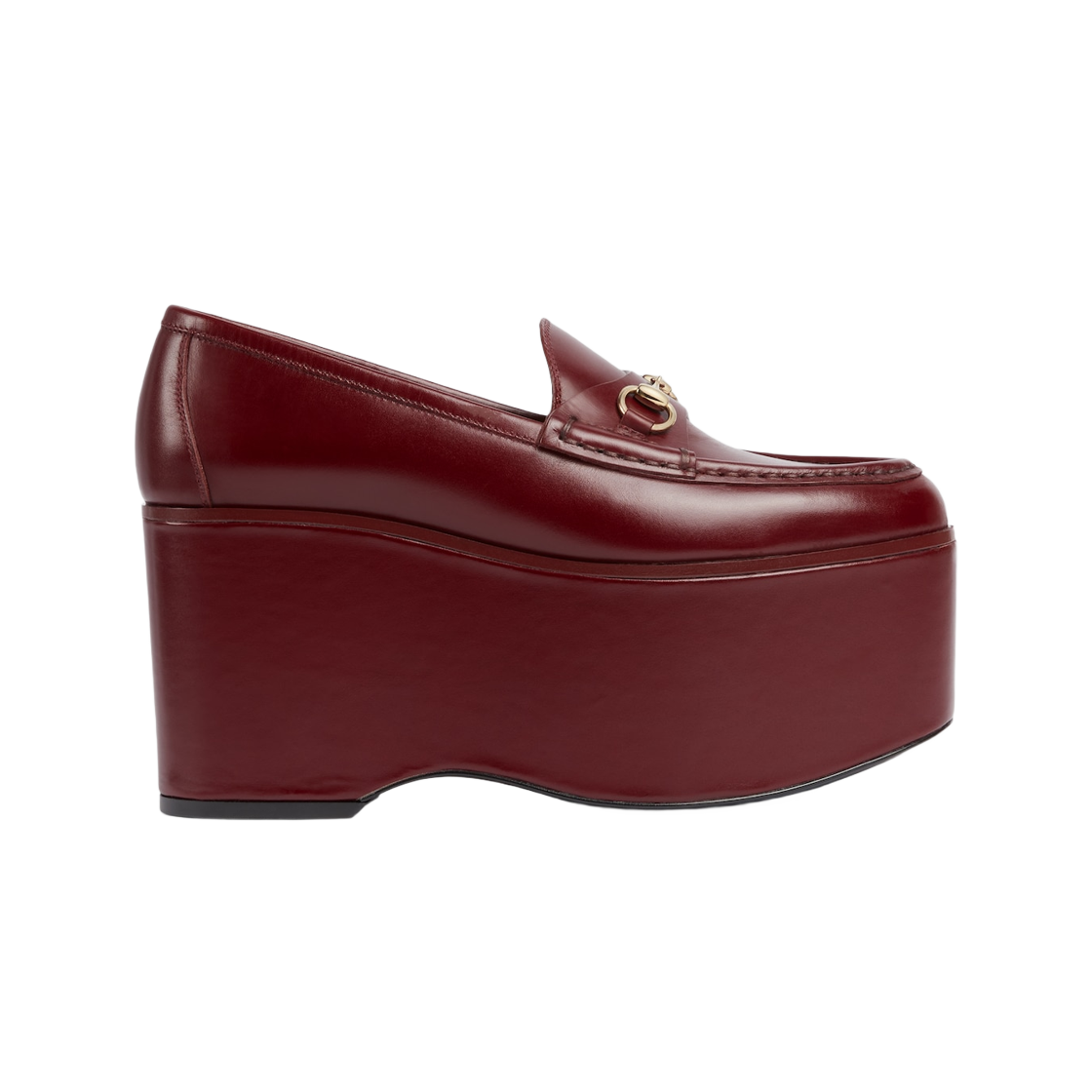 (W) Gucci Horsebit Platform Loafer Gucci Rosso Ancora Leather 상세 이미지 1