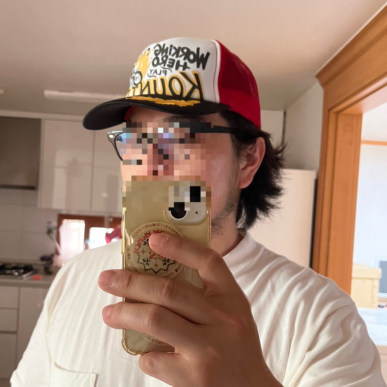 Kapital Country Racer Truck Cap White Red 착용 스타일 - 2