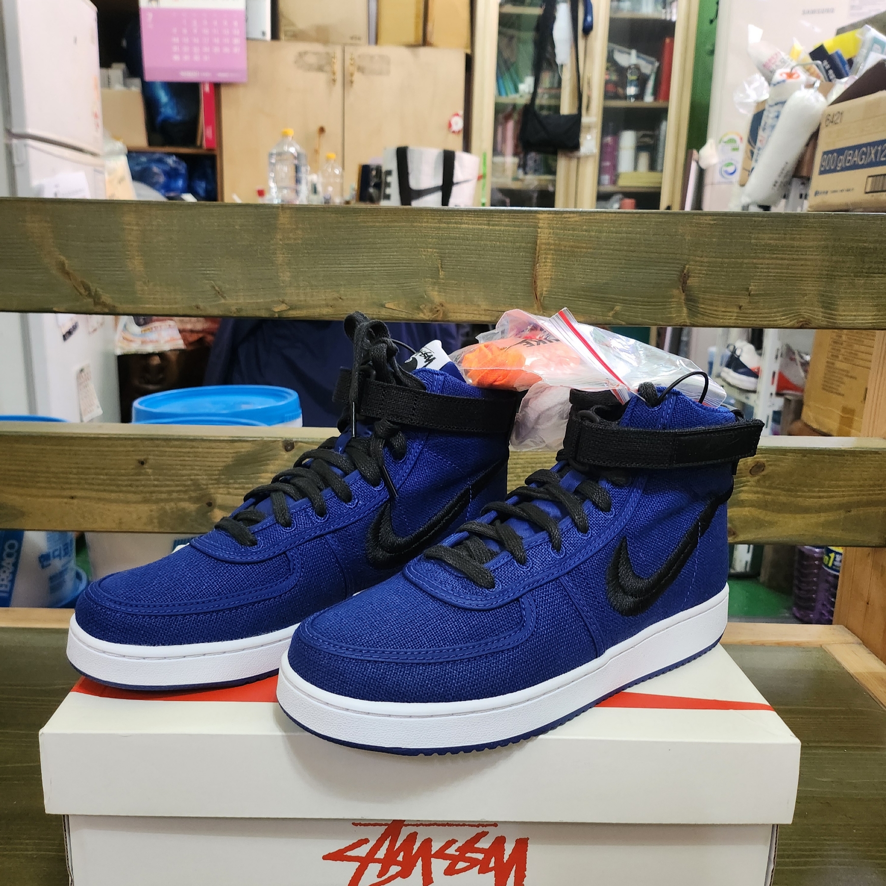 Nike x Stussy Vandal High Deep Royal Blue 착용 스타일