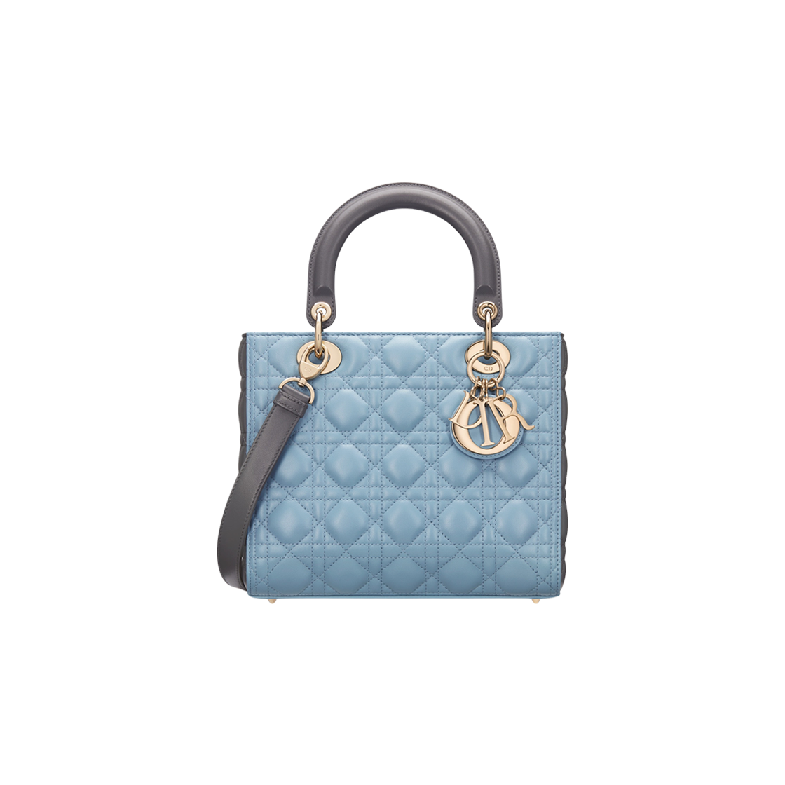 Dior Medium Lady Bag Two Tone Sky Blue Steel Gray 상세 이미지 1