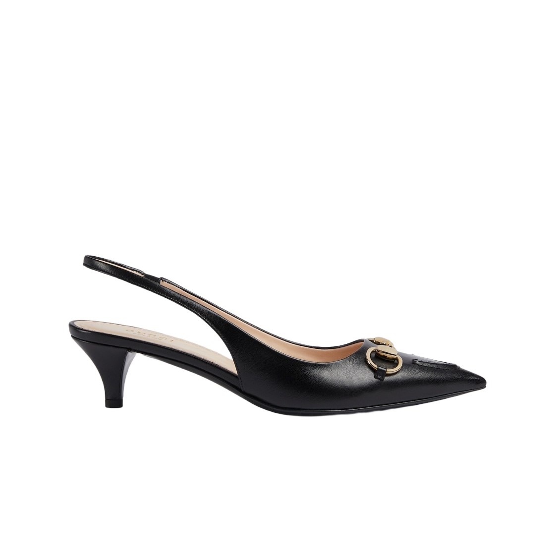 (W) Gucci Horsebit Slingback Pump Black Leather 상세 이미지 1