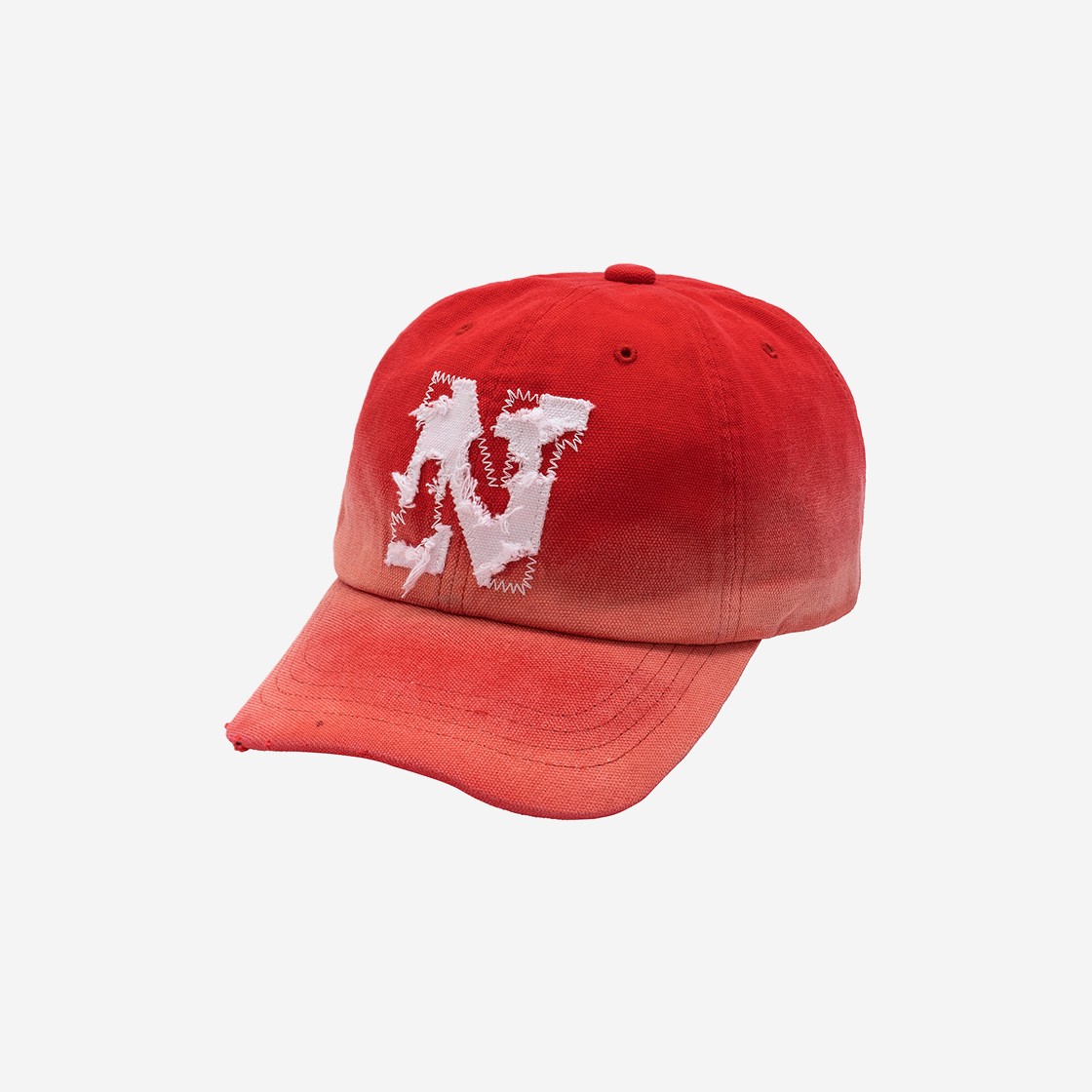 Nos Couleurs Washed N Logo Cap Red 상세 이미지 1