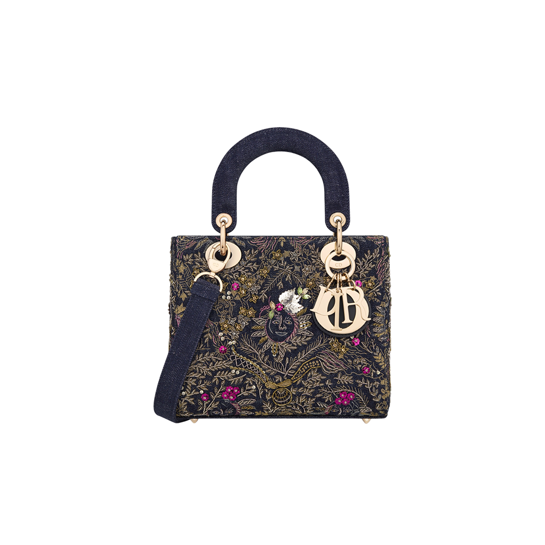 Dior Small Lady Bag Blue Multicolornim Toile De Soleil Motif 상세 이미지 1