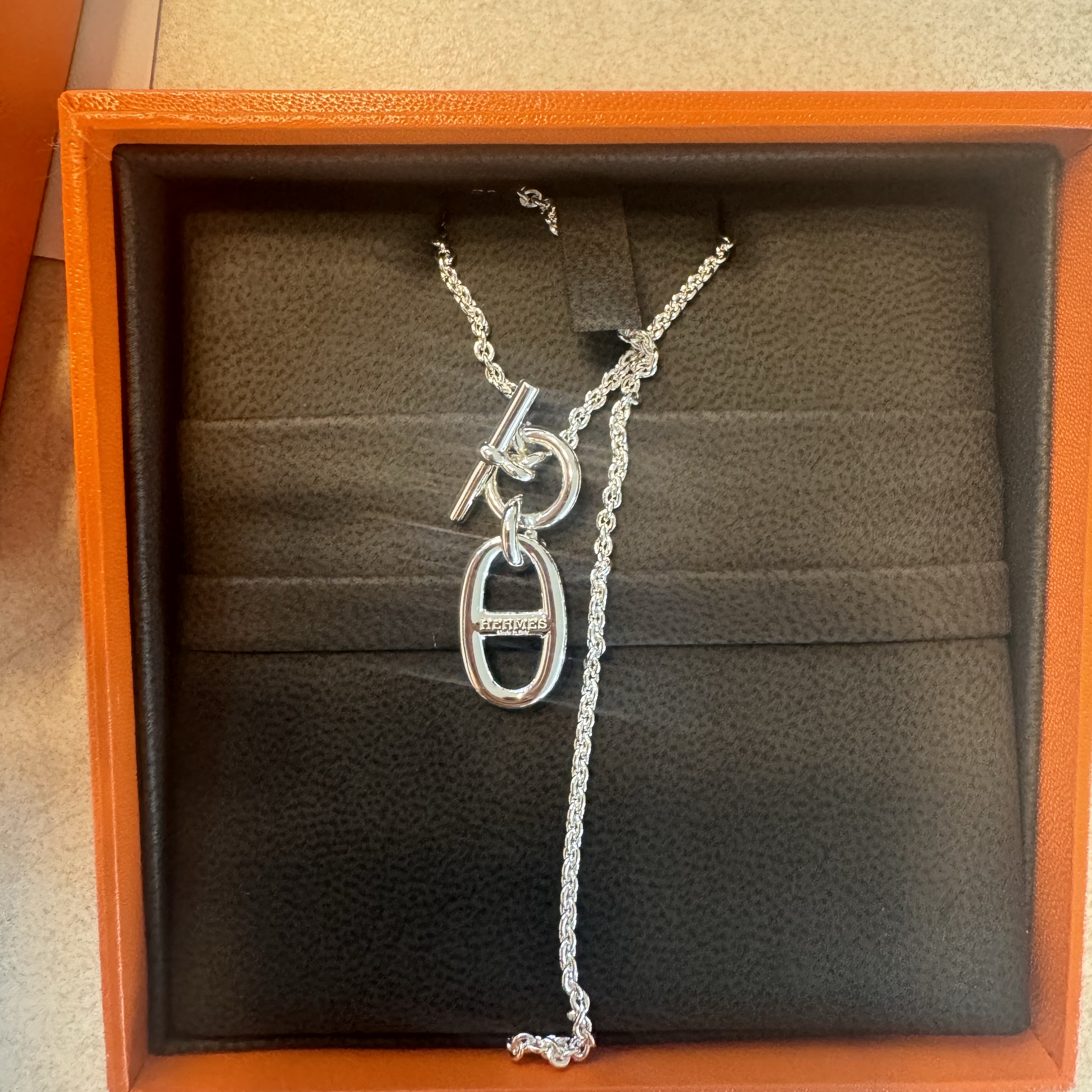 (W) Hermes Chaine D'Ancre Pendant Sterling Silver 착용 스타일 - 2