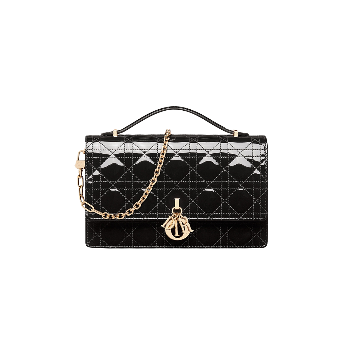 Dior Miss Dior Top Handle Bag Black Patent 상세 이미지 1