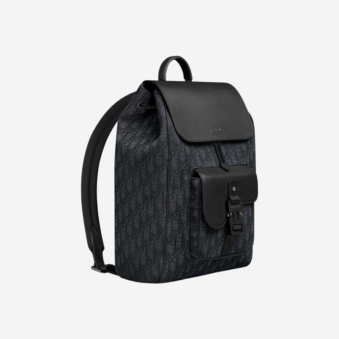 Dior Saddle Backpack Dior Oblique Jacquard Grained Calfskin Black 상세 이미지 3