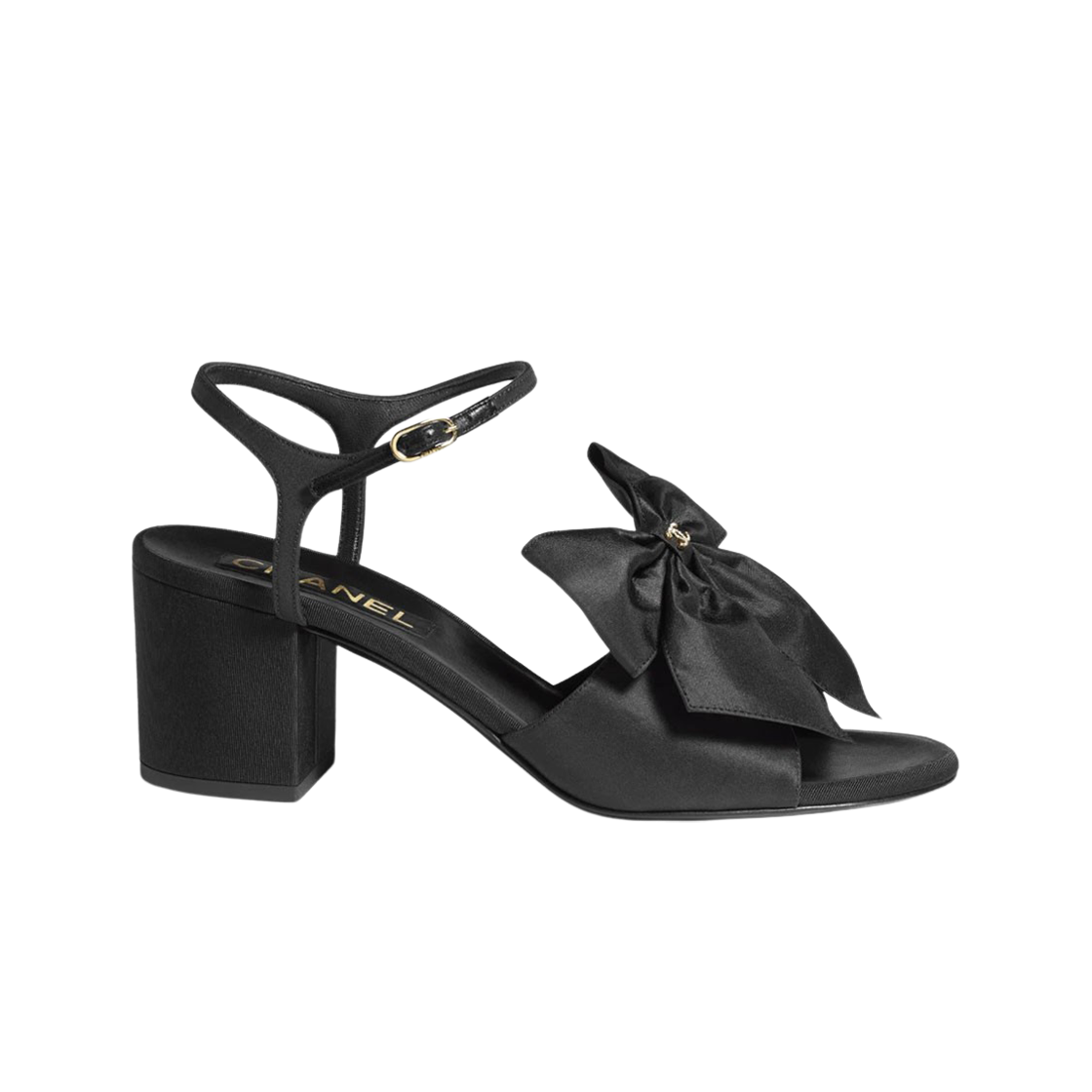 (W) Chanel Sandals Silk & Black 상세 이미지 1