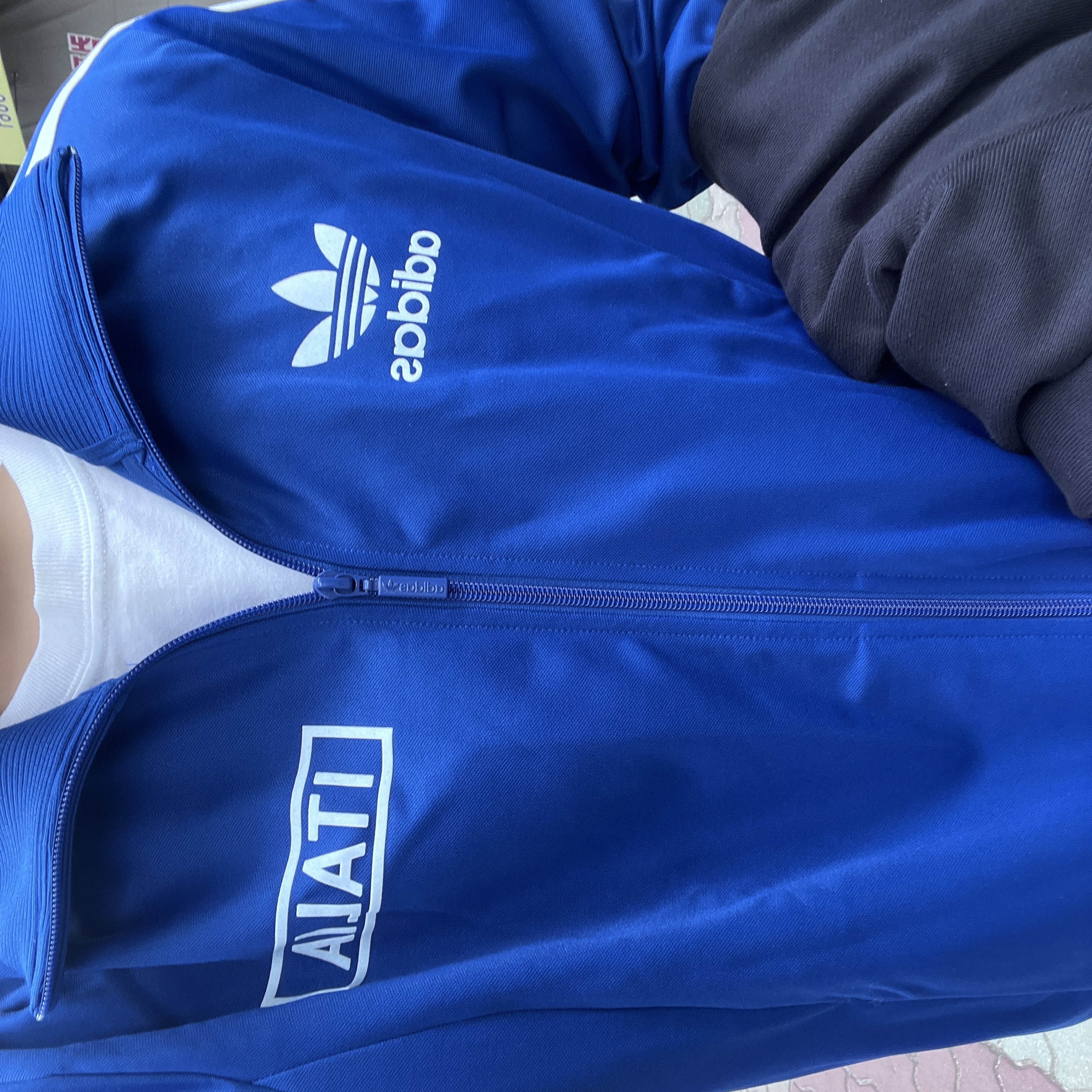 Adidas Italy Beckenbauer Track Top Royal Blue - KR Sizing 착용 스타일