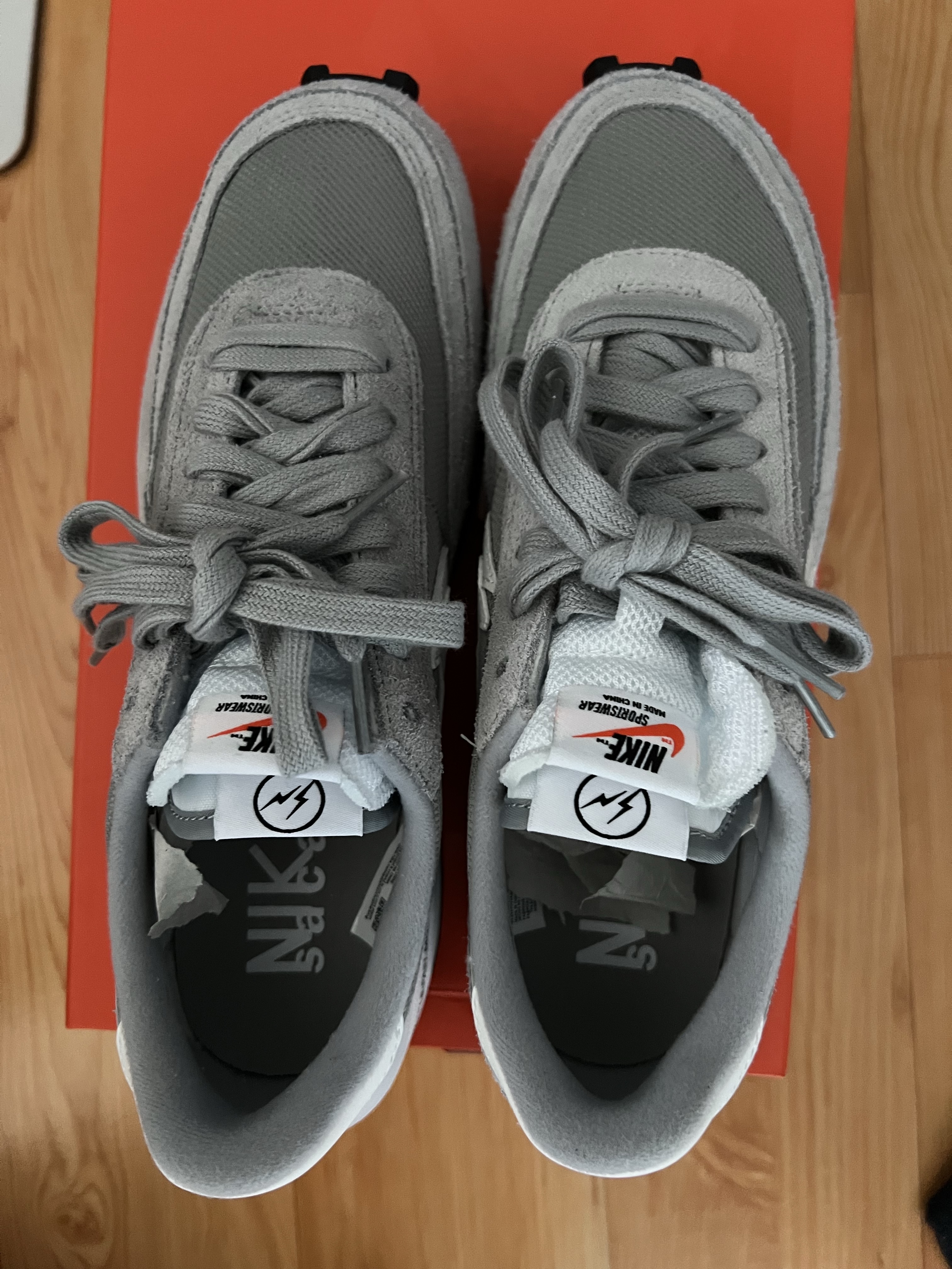 Nike x Sacai x Fragment LDWaffle Light Smoke Grey 착용 스타일