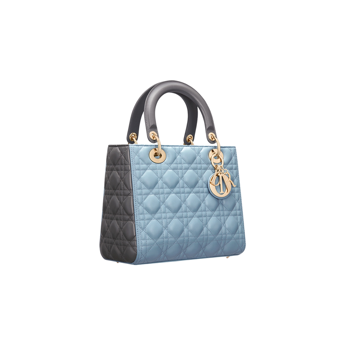 Dior Medium Lady Bag Two Tone Sky Blue Steel Gray 상세 이미지 2