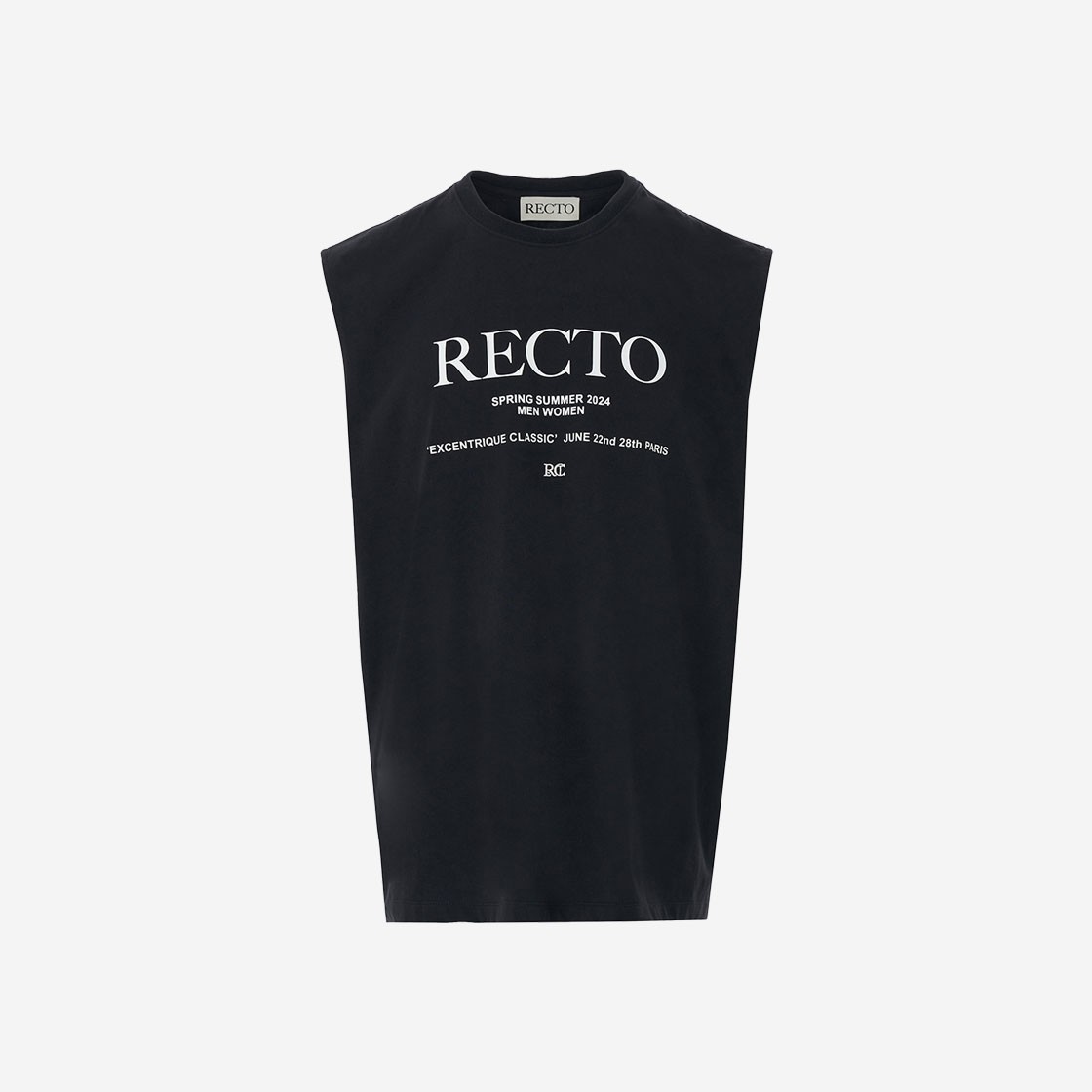 Recto Seasonal Logo Printed Sleeveless Top Black 상세 이미지 1