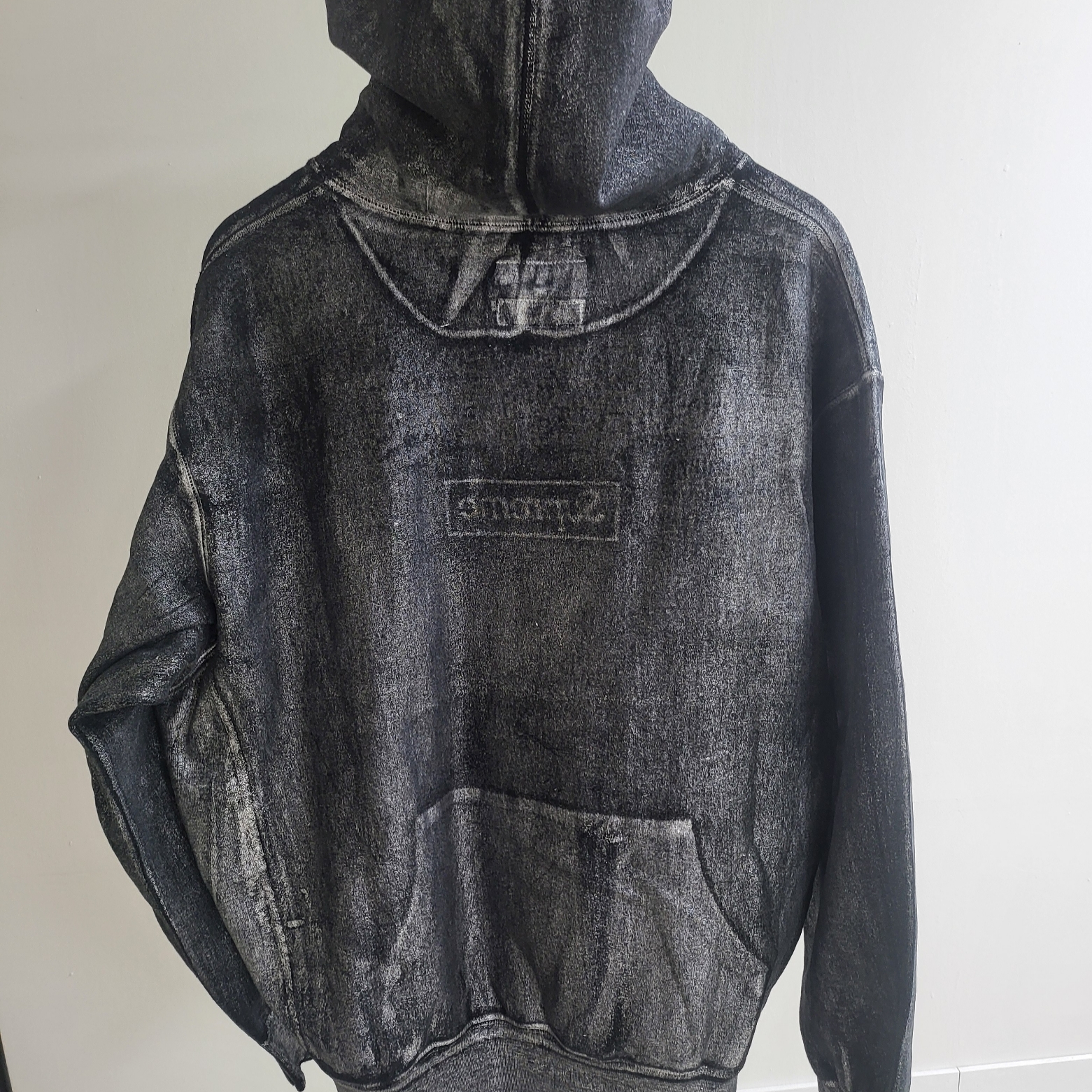 Supreme x MM6 Maison Margiela Foil Box Logo Hooded Sweatshirt Black - 24SS 착용 스타일