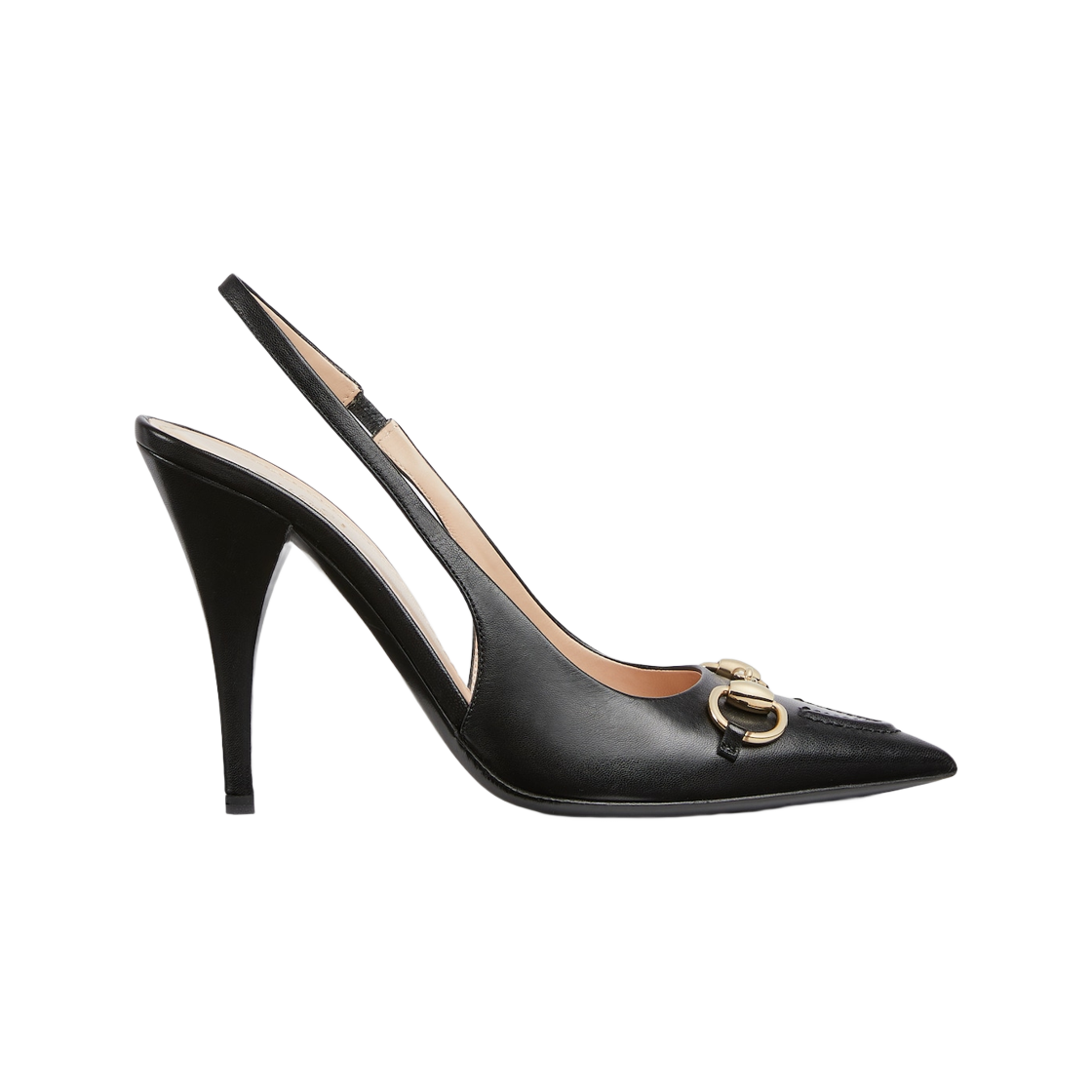 (W) Gucci Horsebit Slingback Pump Black Leather 상세 이미지 1