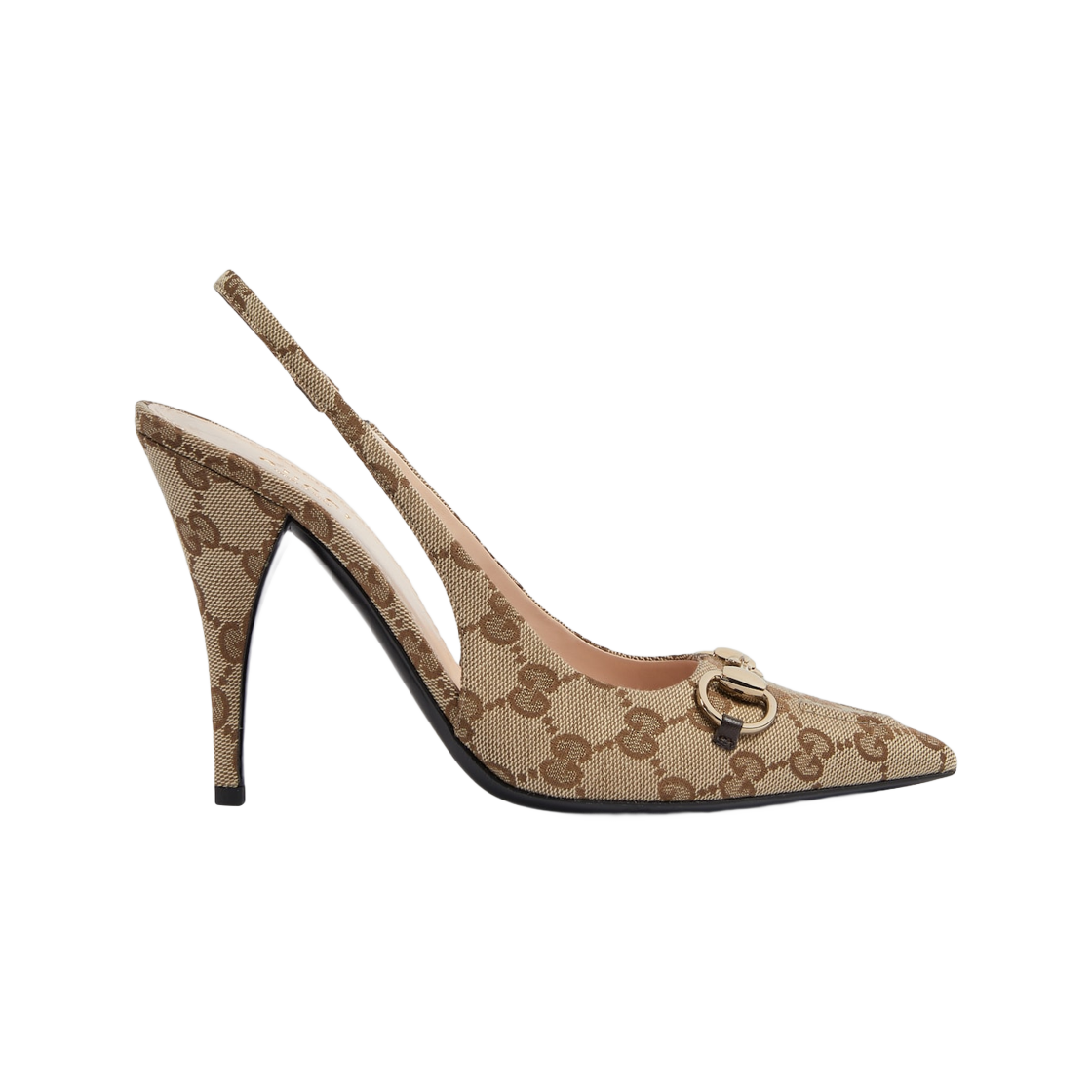 (W) Gucci GG Canvas Slingback Pump Beige Ebony Canvas 상세 이미지 1