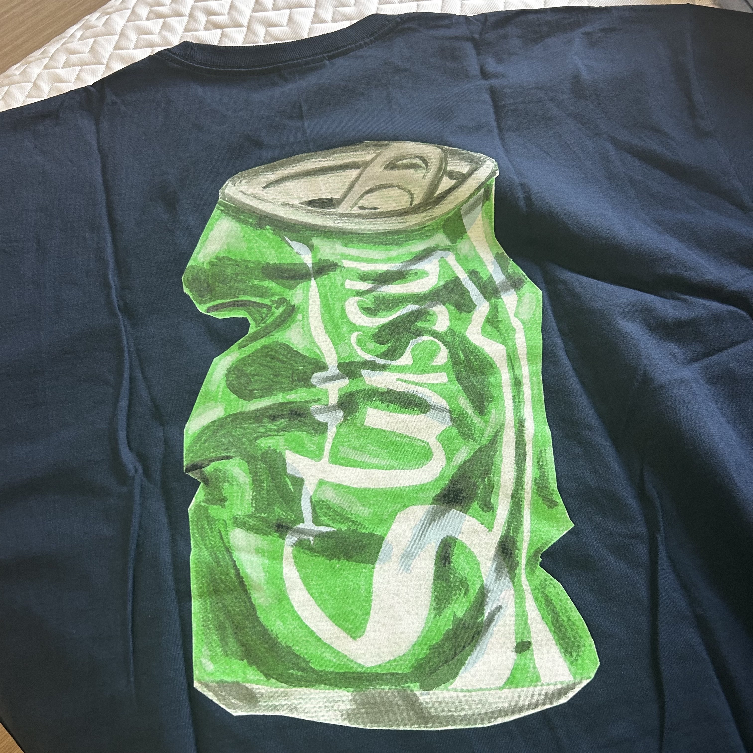 Stussy Soda Can T-Shirt Navy 착용 스타일 - 2