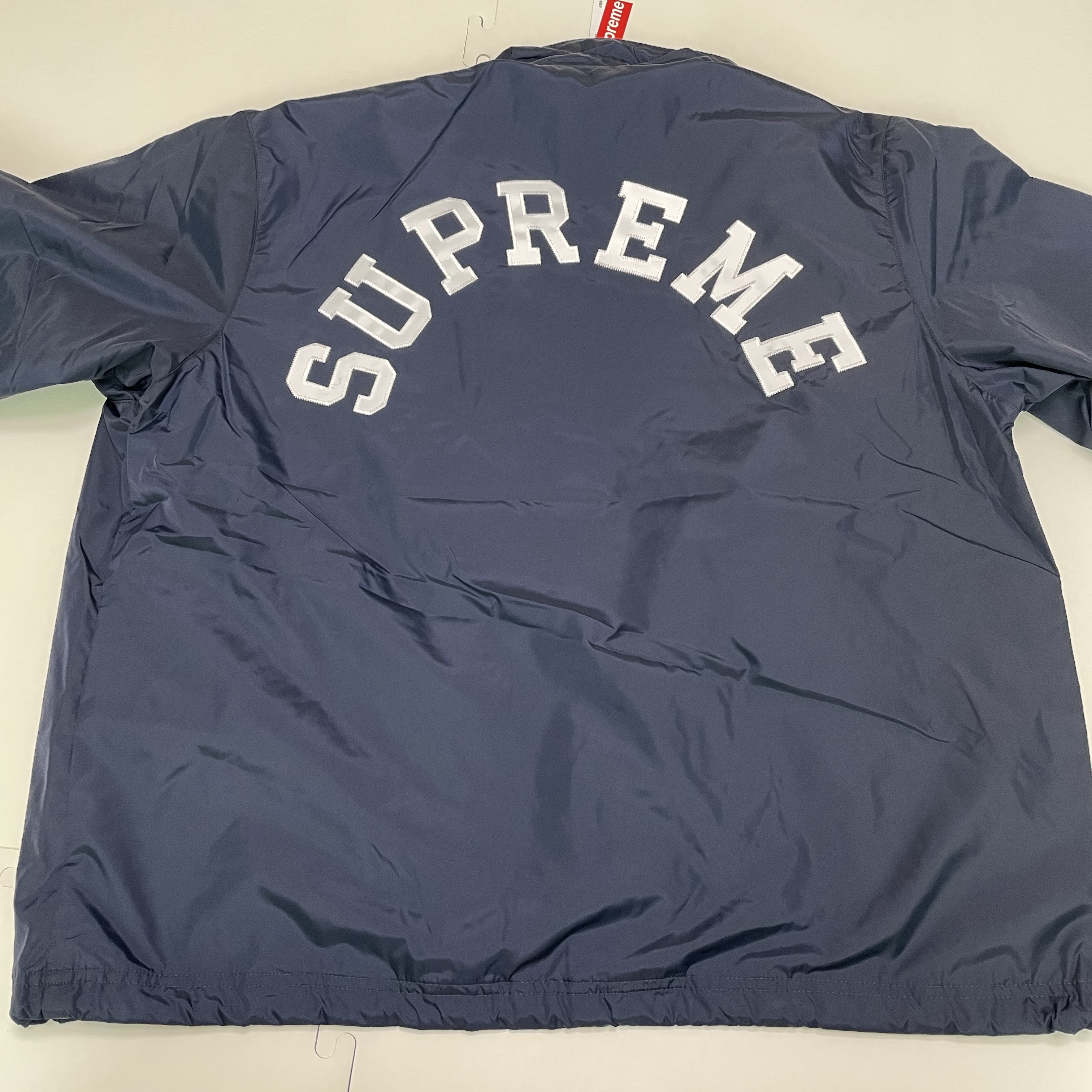 Supreme x Champion Coaches Jacket Navy - 24SS 착용 스타일 - 1
