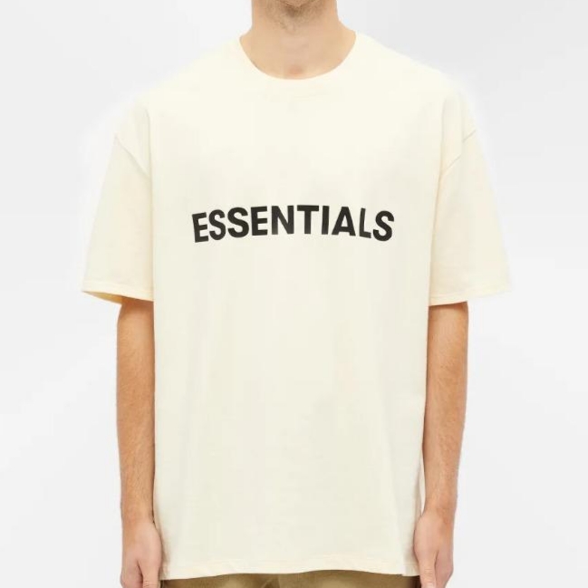 Essentials 3D Silicon Applique Boxy T-Shirt Buttercream 2020 착용 스타일 - 2