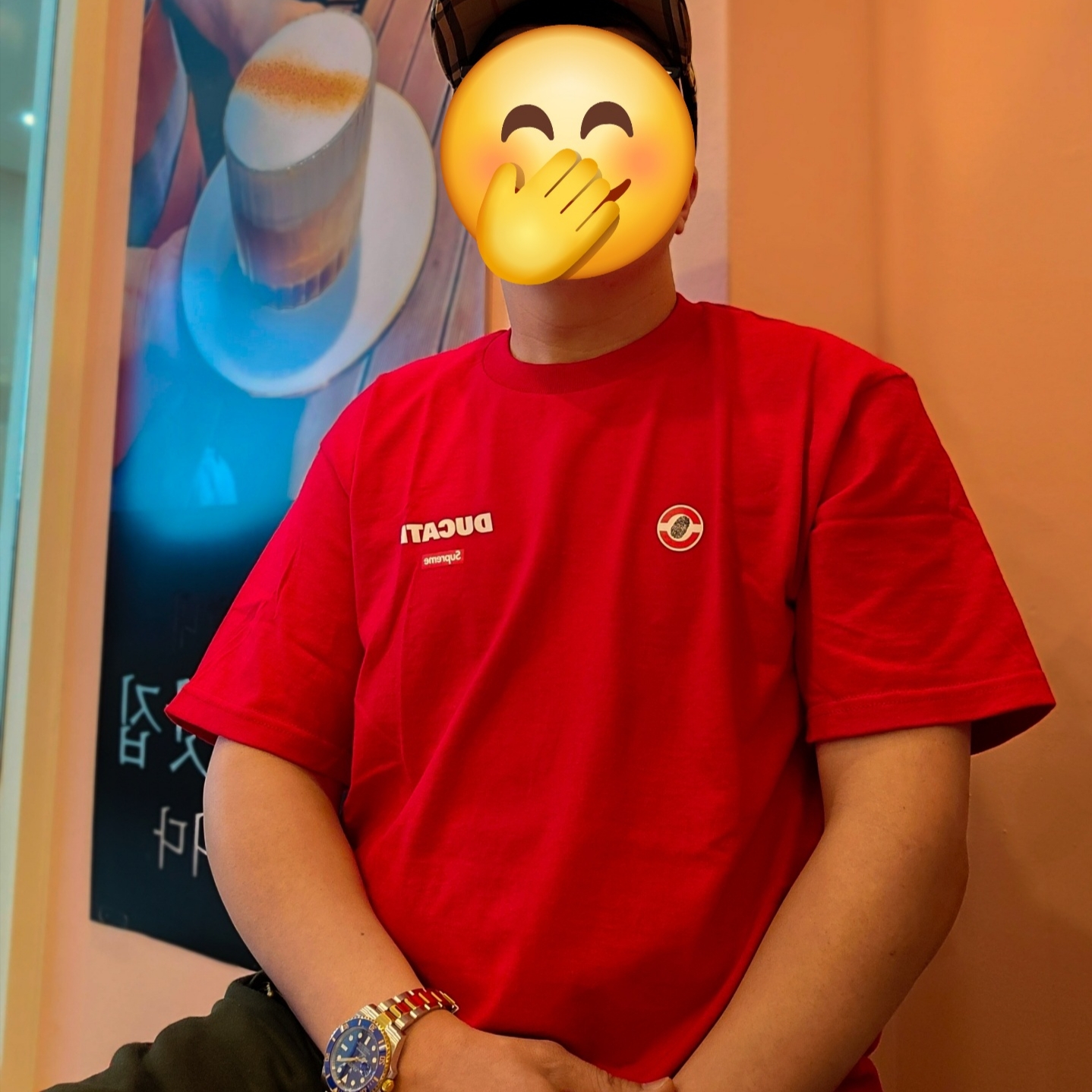 Supreme x Ducati Logos T-Shirt Red - 24SS, Rolex Submariner Date 41mm 126613LB Royal Blue Oyster 착용 스타일 - 1