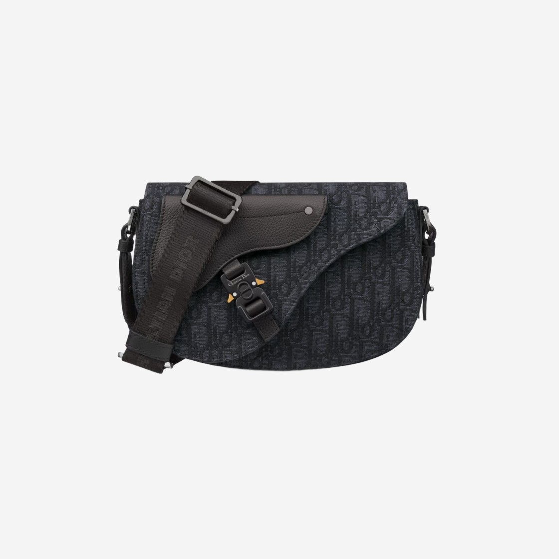 Dior Saddle Messenger Bag Dior Oblique Jacquard Grained Calfskin Black 상세 이미지 1