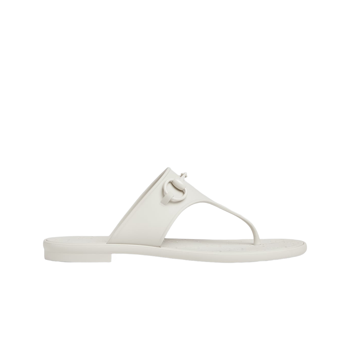780306-J8700-9022 (W) Gucci Thong Sandal with Horsebit White Rubber