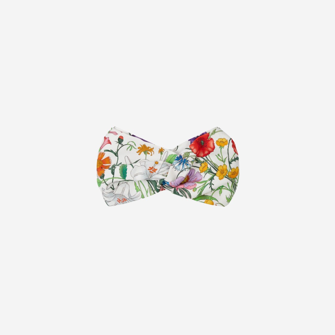 (W) Gucci Flora Print Silk Headband White Multicolour 상세 이미지 1