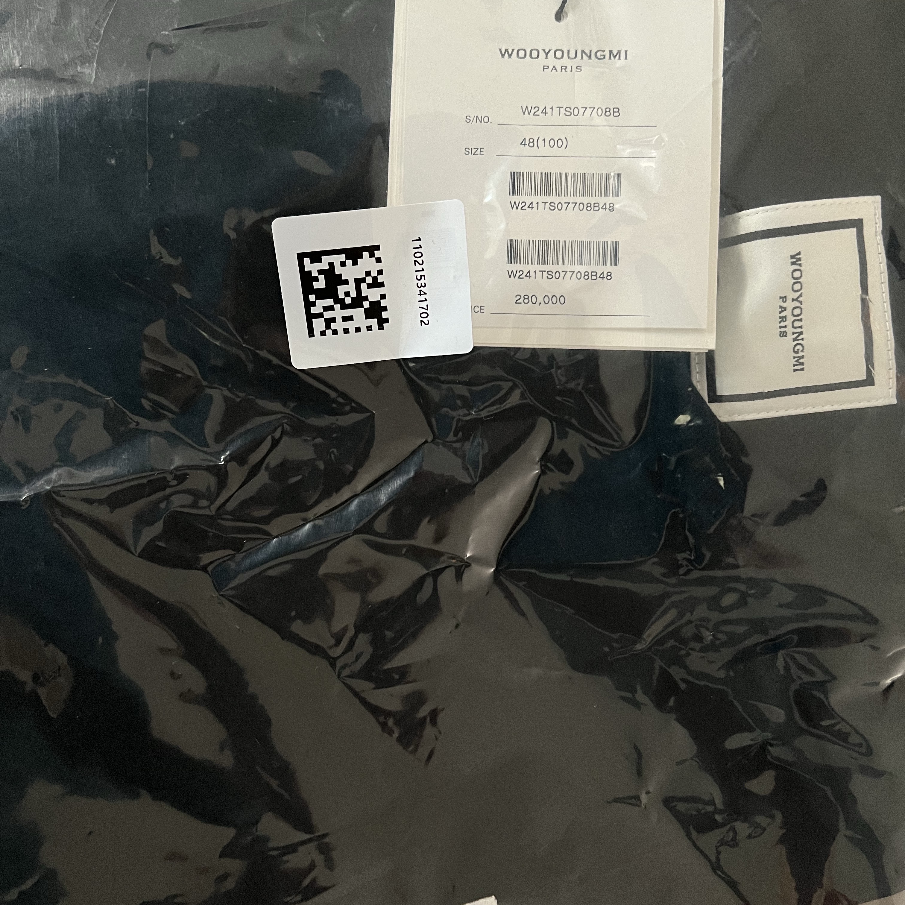 Wooyoungmi Cotton Back Logo T-Shirt Black - 24SS 착용 스타일