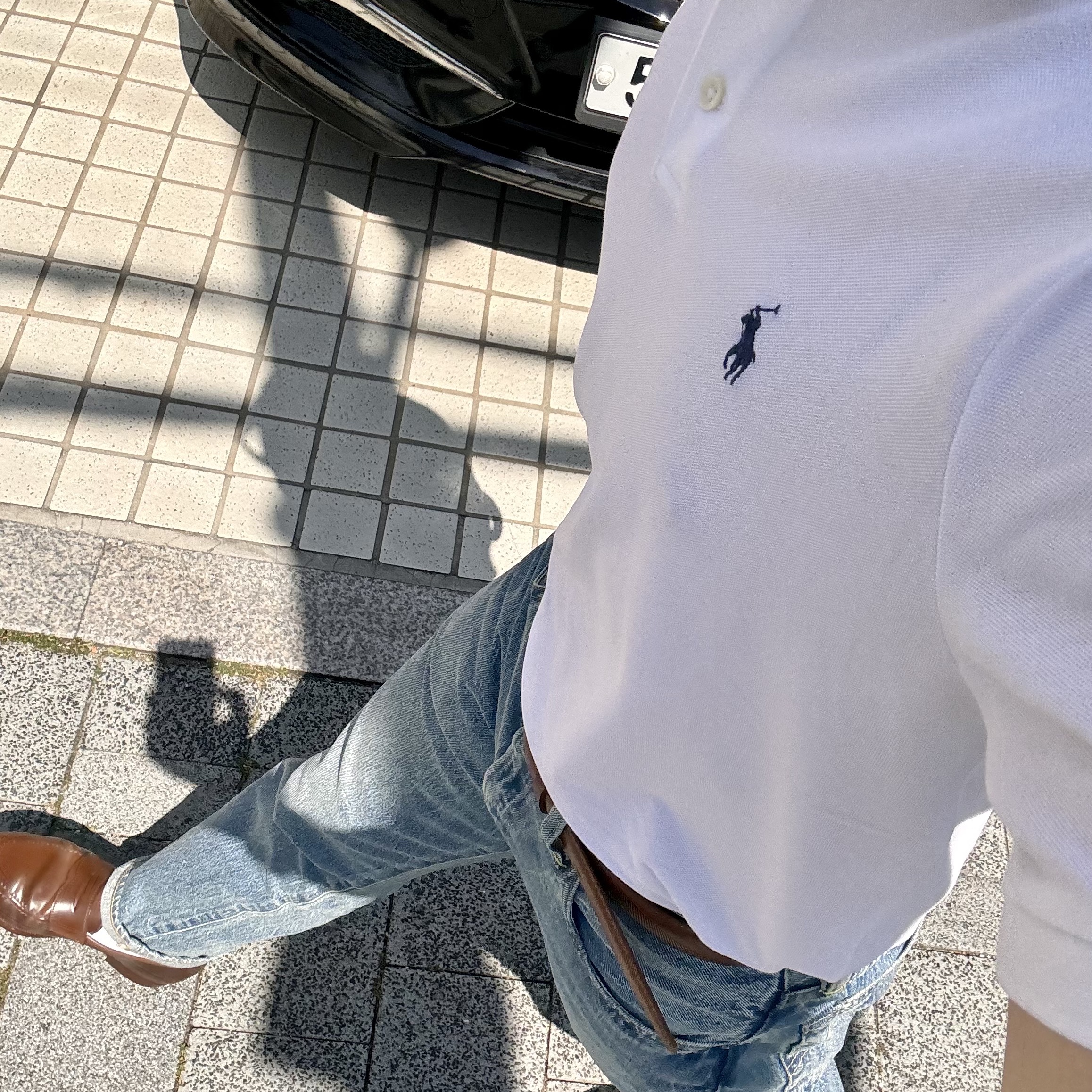 [30%적립] Polo Ralph Lauren Custom Slim Fit Mesh Polo Shirt White 착용 스타일 - 1