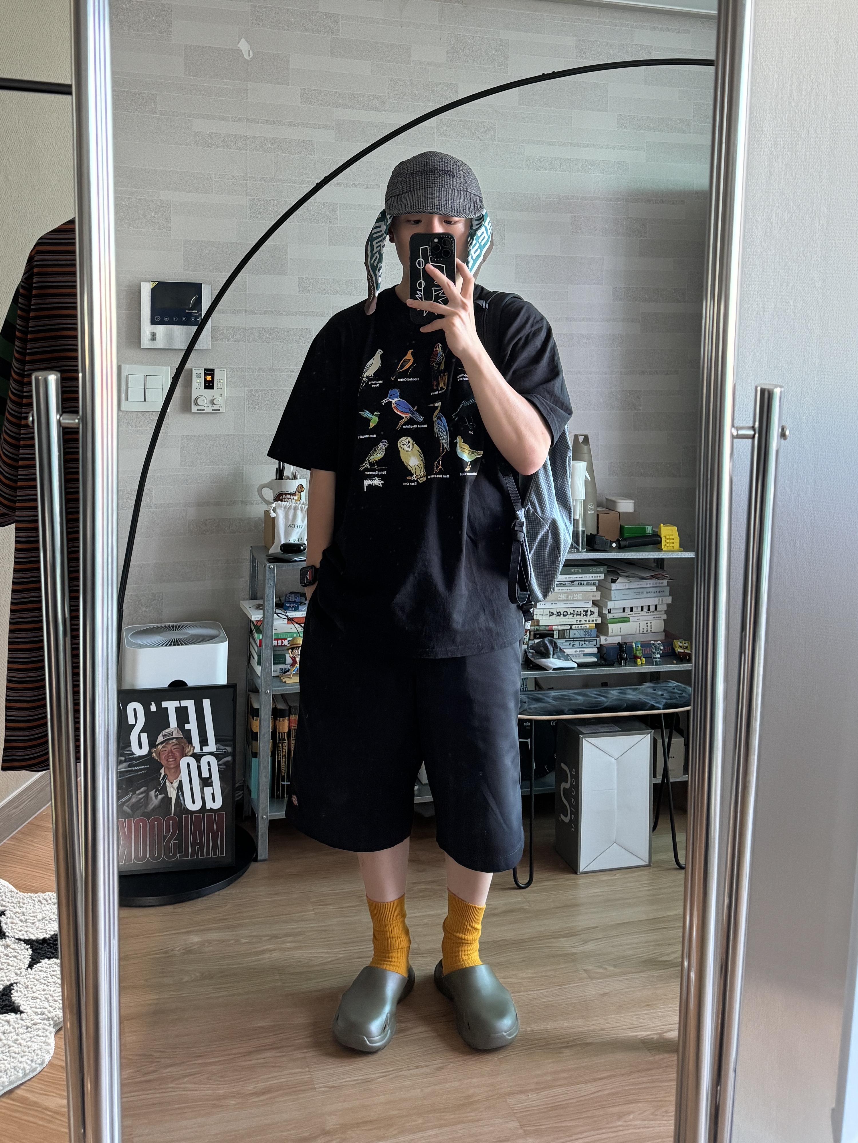 Arc'teryx Konseal 15 Backpack Neptune, Stussy California Birds T-Shirt Black 착용 스타일 - 3