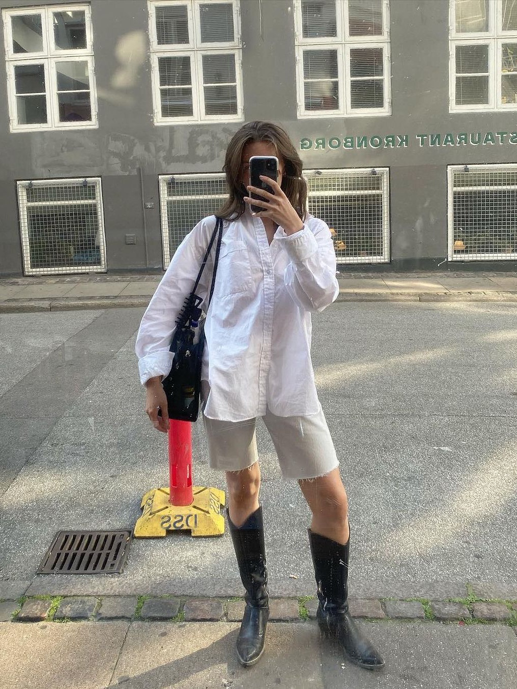 Porta Women Leather Stitch Western Long Boots Black, Porta Women Suede Stitch Western Long Boots Brown 착용 스타일 - 3