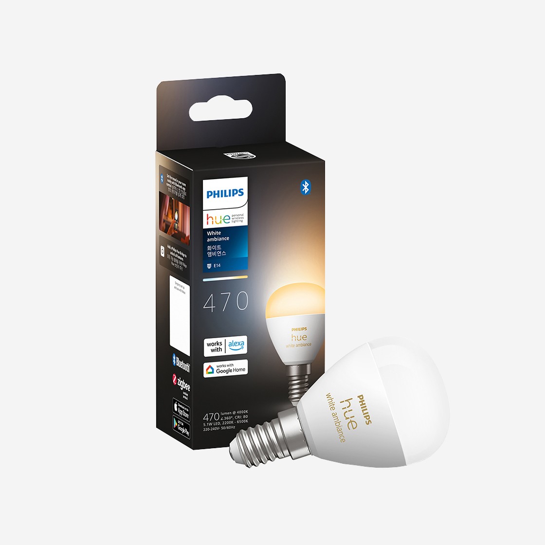 Philips Hue White Ambiance Luster E14 Smart Bulb 상세 이미지 1